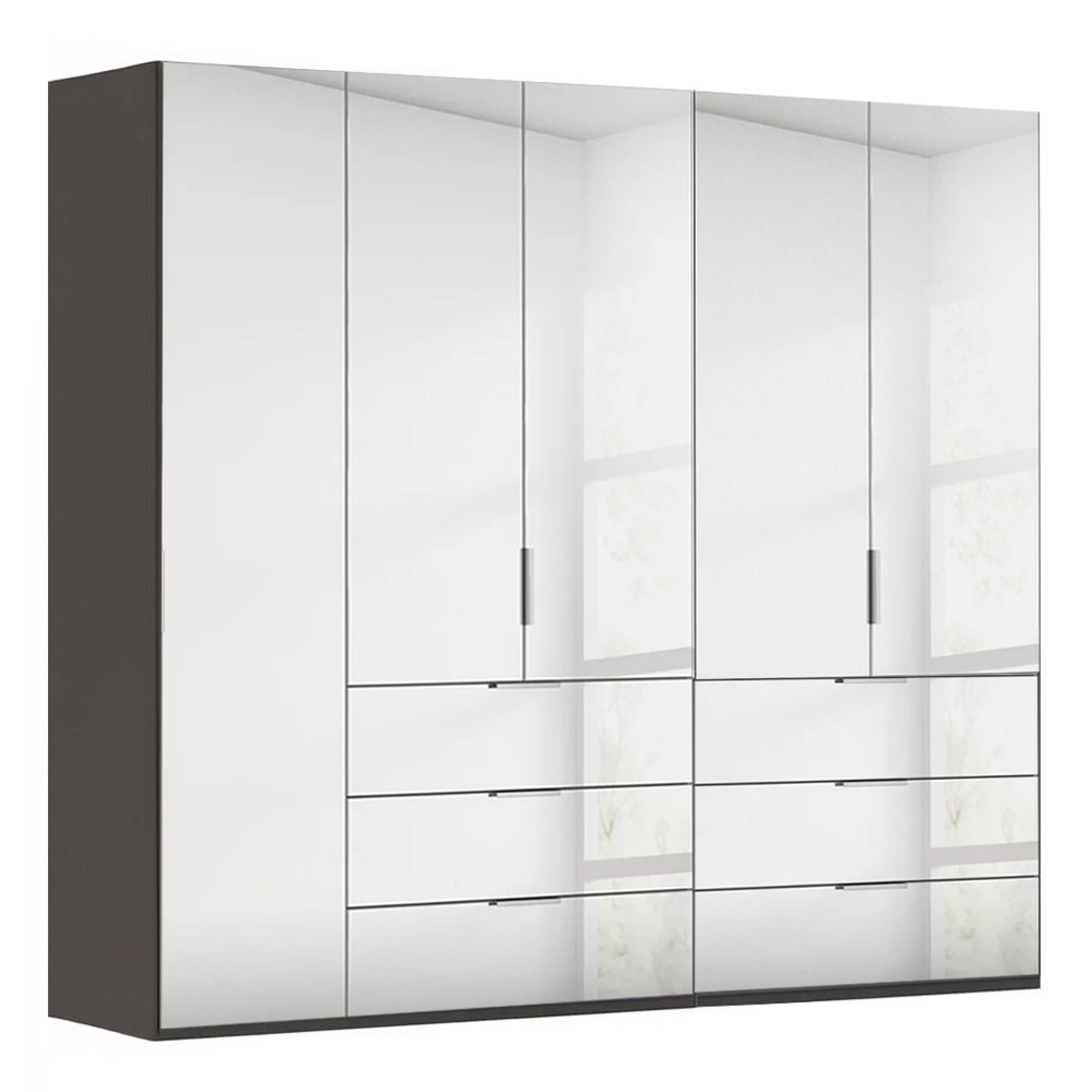 Miramar Type-5 Wardrobe - 251cm - 5 Door - Combi - Graphite