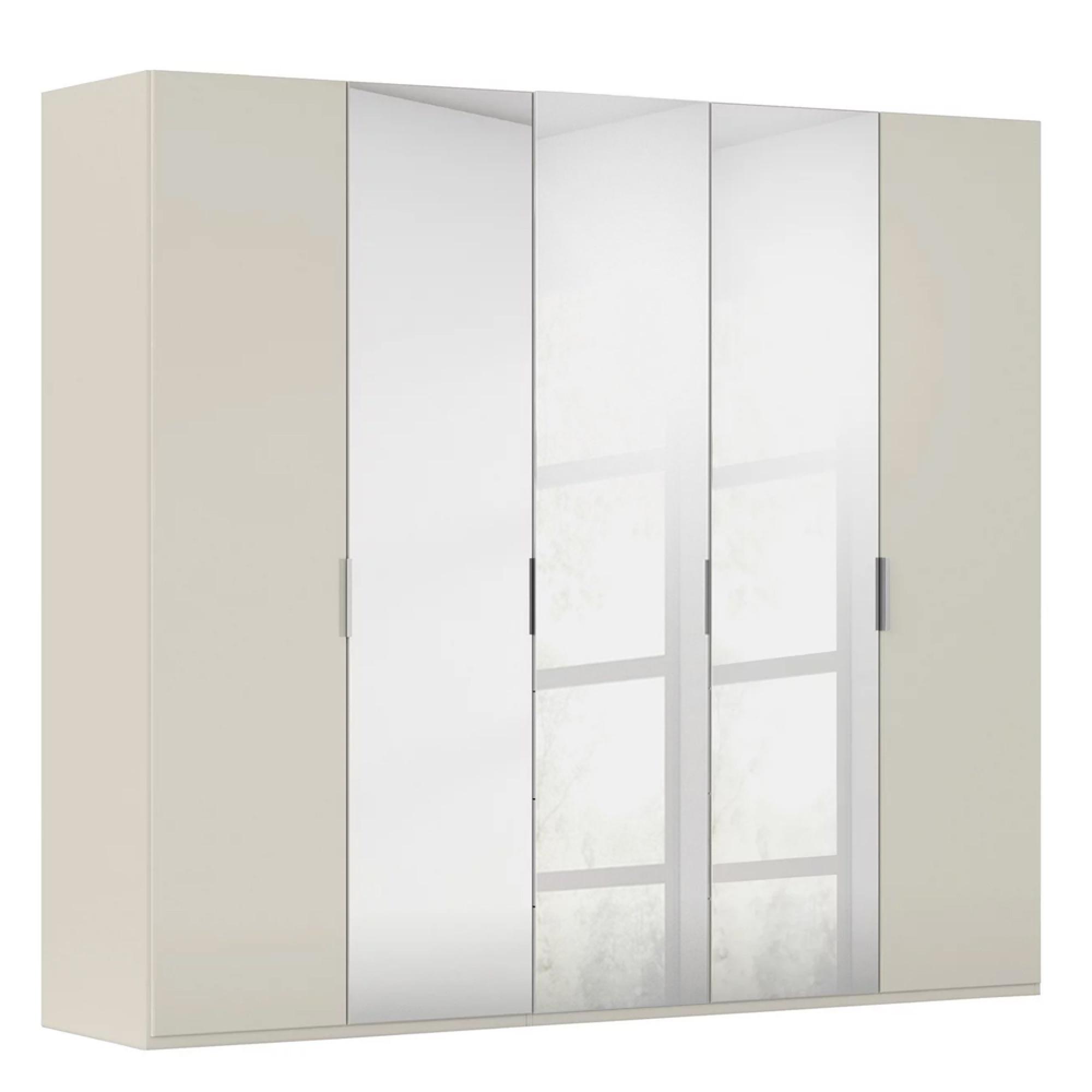 Rauch Miramar Type-5 251cm 5 Door Wardrobe with Mirror - Champagne and Champagne Glass