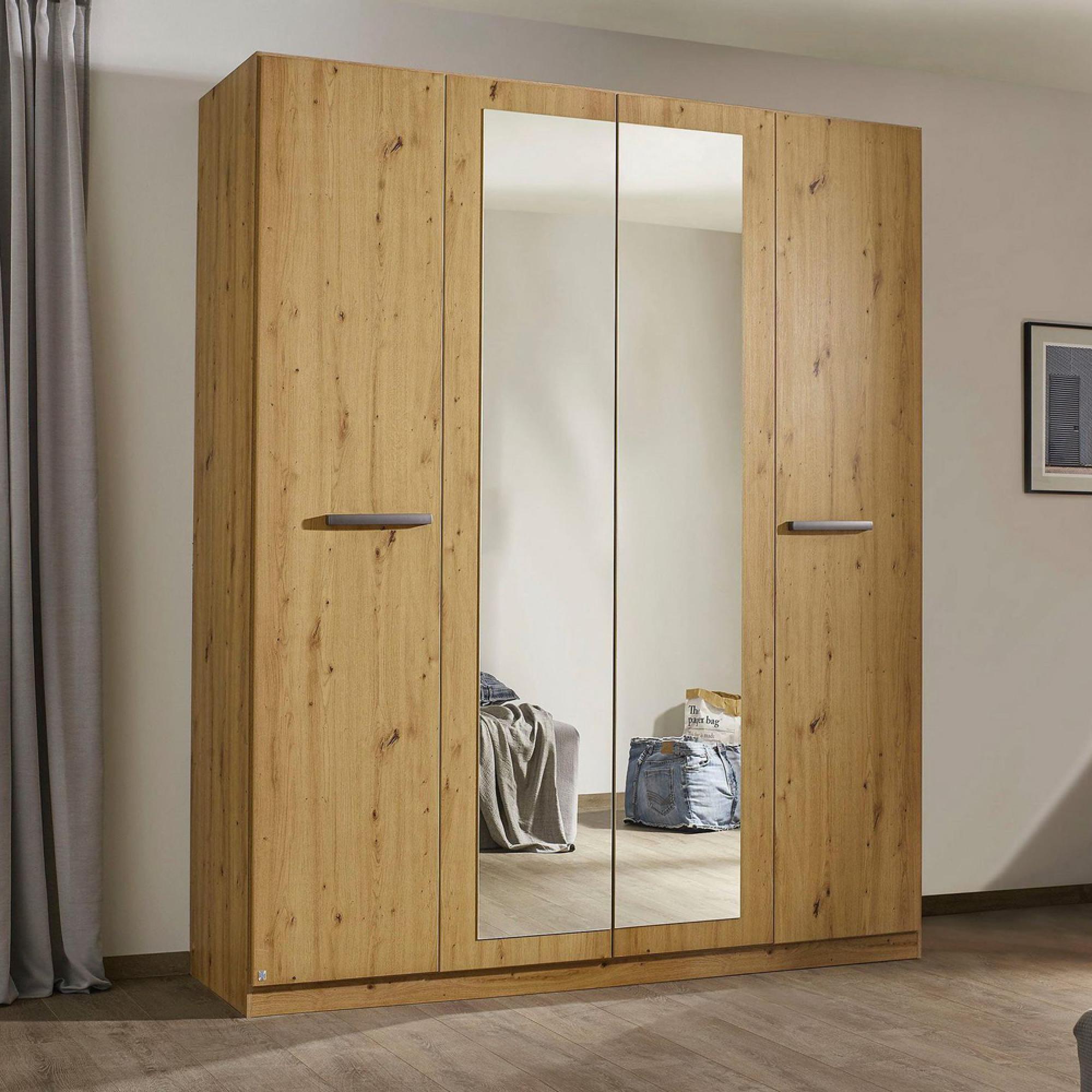 Rauch Modi 181cm 4 Door Wardrobe with Mirror - Artisan Oak