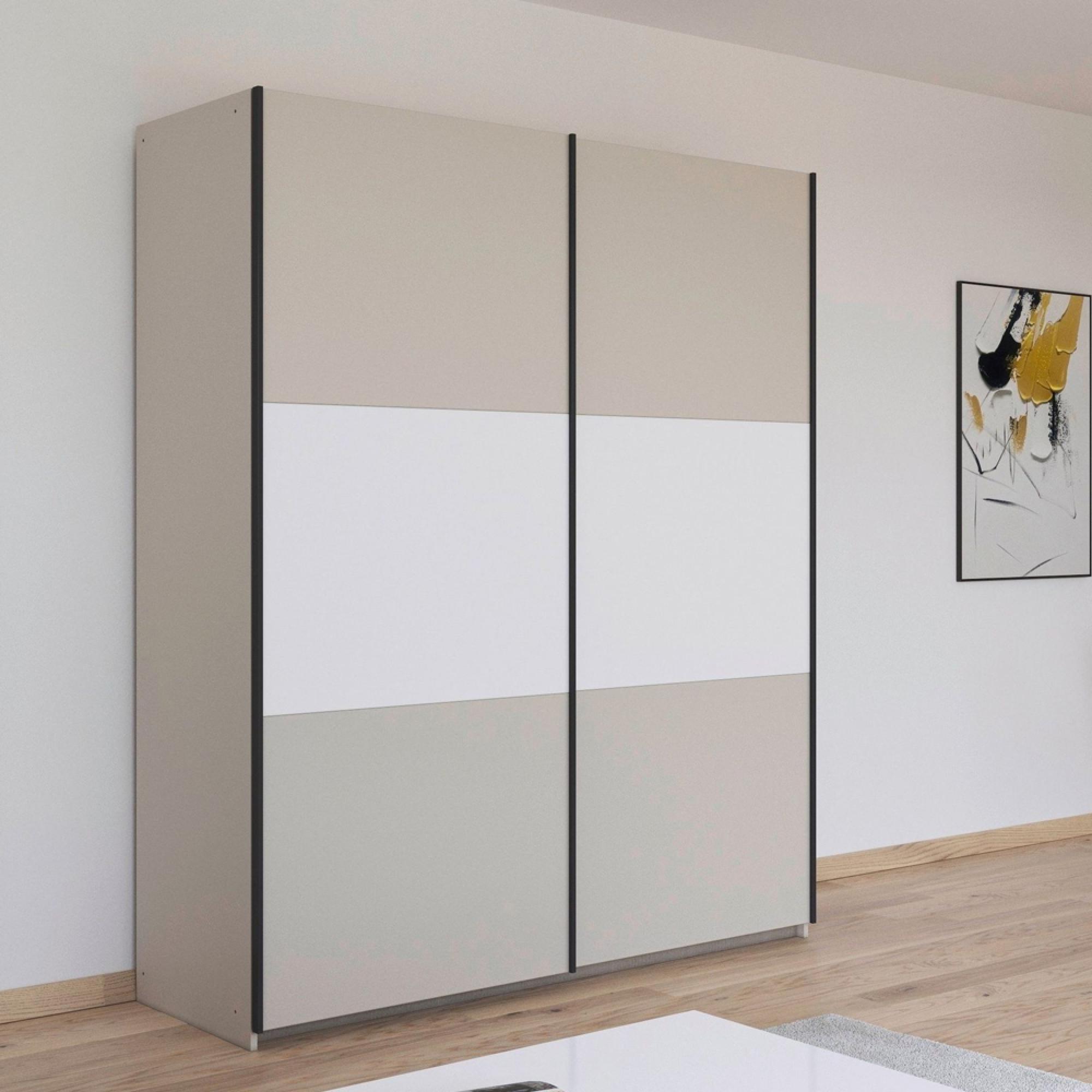 Rauch Neo 175cm 2 Door Sliding Wardrobe - Champagne and Alpine White