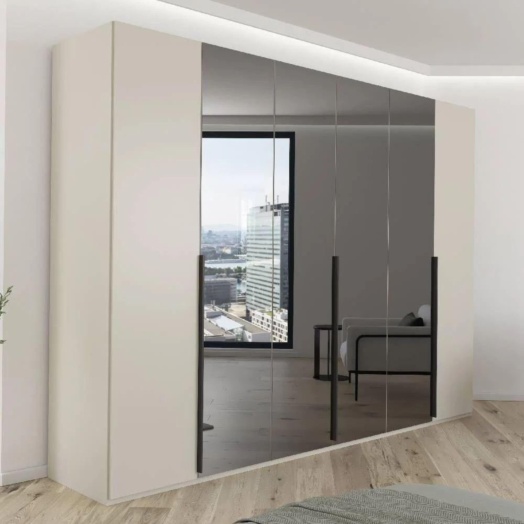Rauch Paola 301cm 6 Door Wardrobe - Champagne and Grey Glass