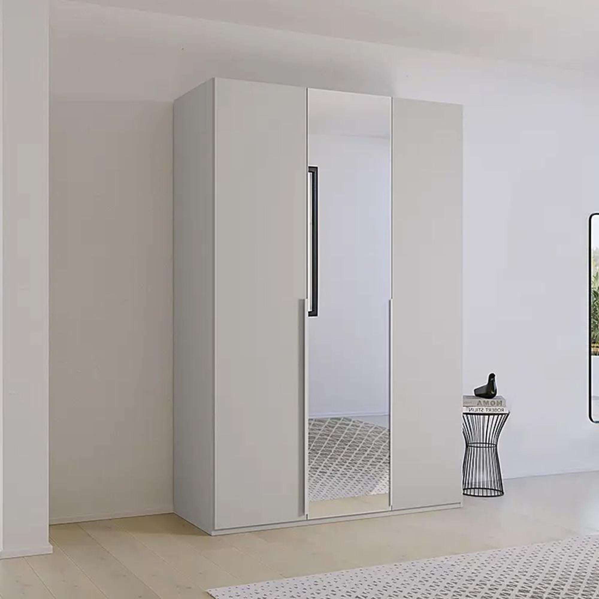 Rauch Purisma 151cm 3 Door Wardrobe with Mirror - Silk Grey
