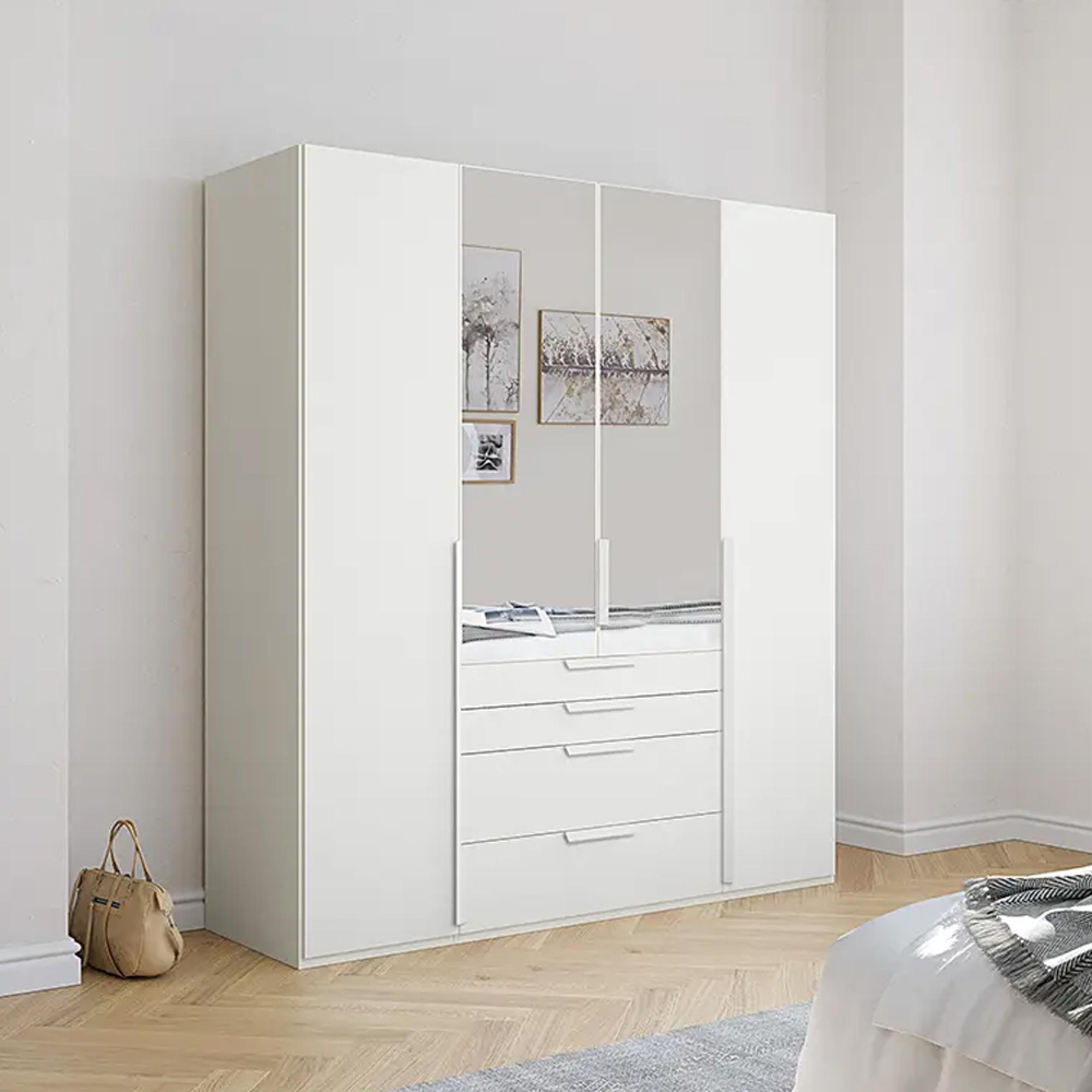 Purisma Wardrobe - 201cm - 4 Door - Combi - Alpine White