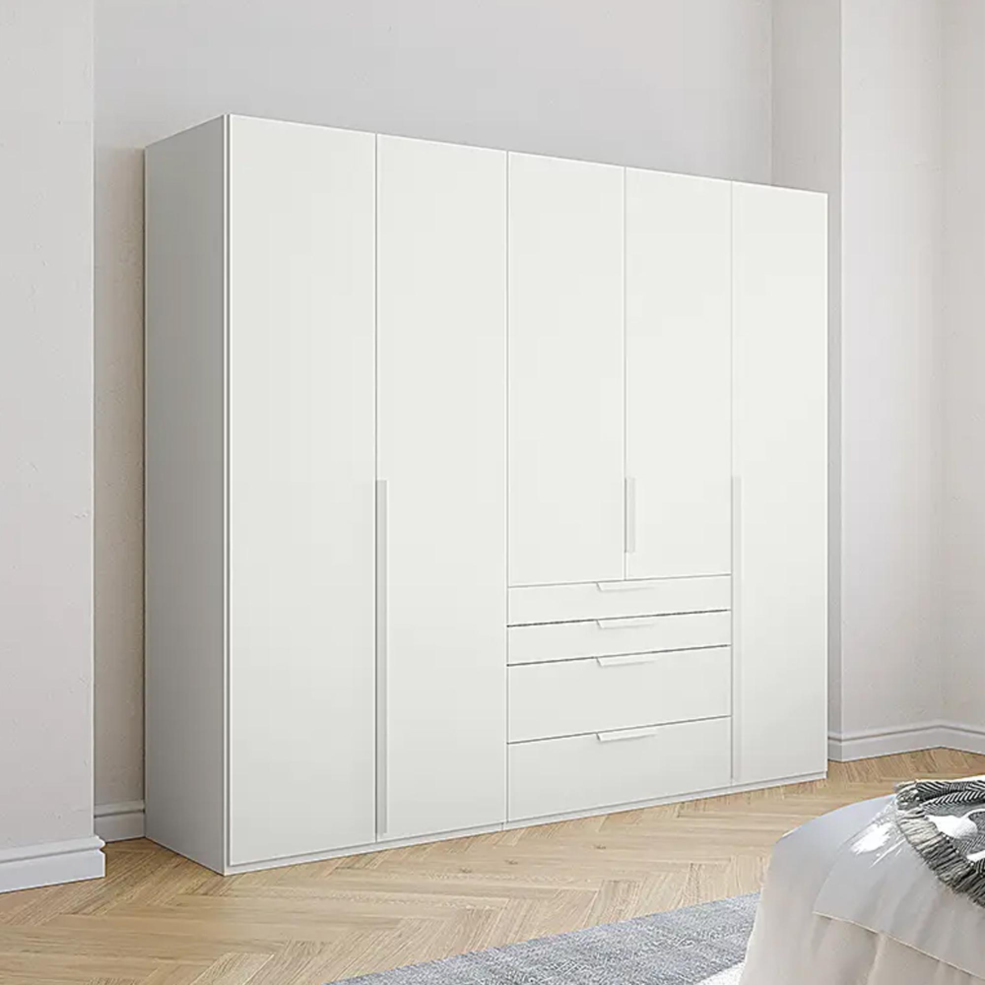 Rauch Purisma 251cm 5 Door Wardrobe with Drawer - Alpine White