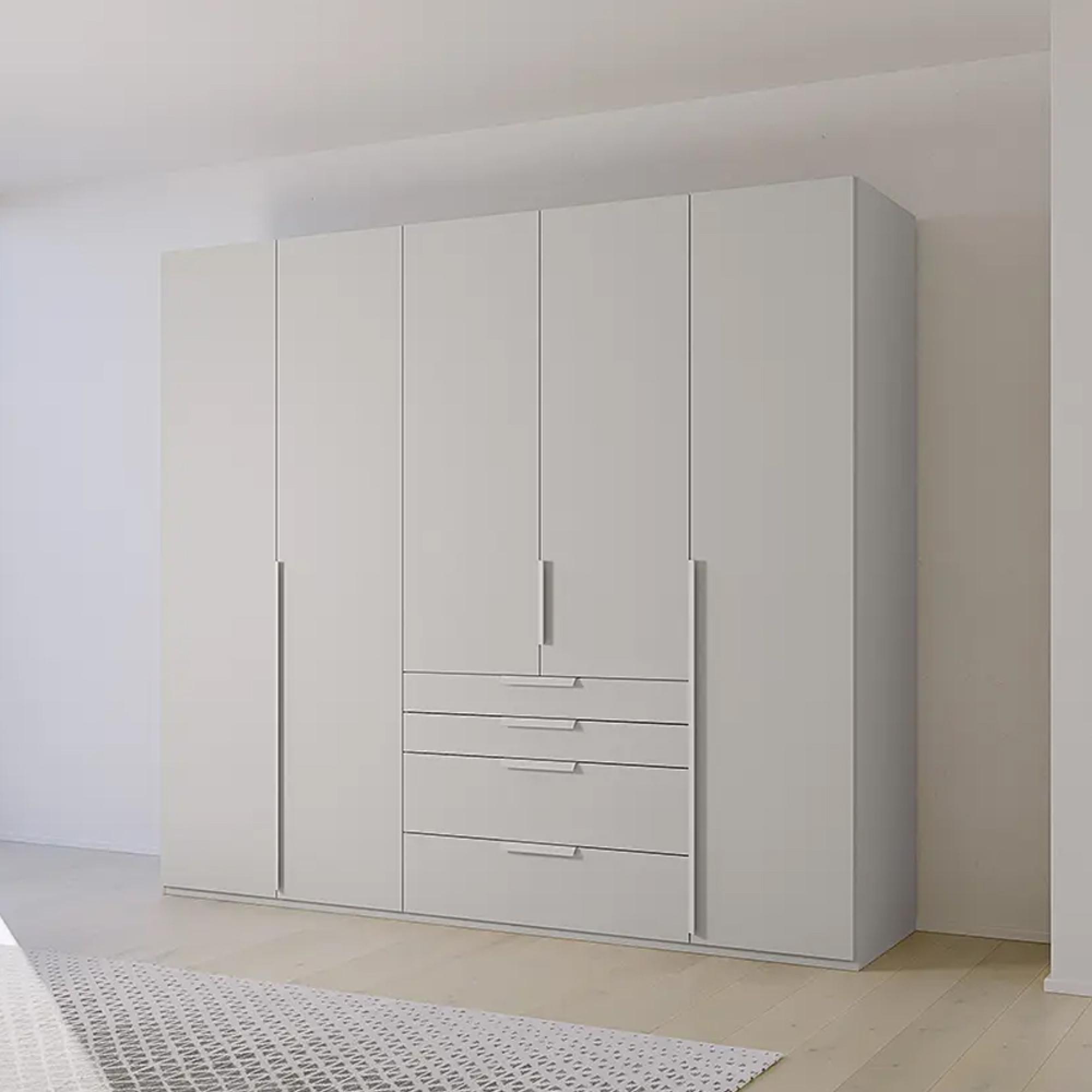 Rauch Purisma 251cm 5 Door Wardrobe with Drawer - Silk Grey