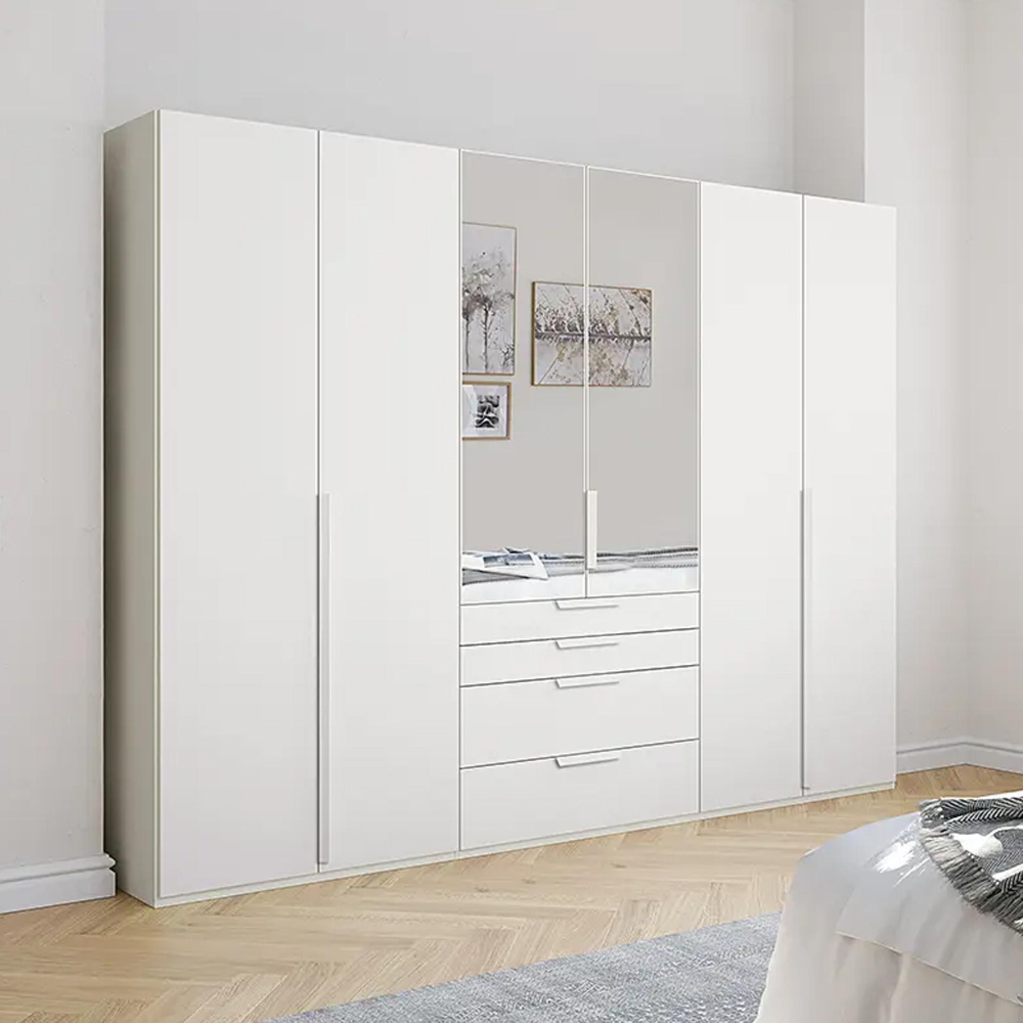 Purisma Wardrobe - 301cm - 6 Door - Combi - Alpine White