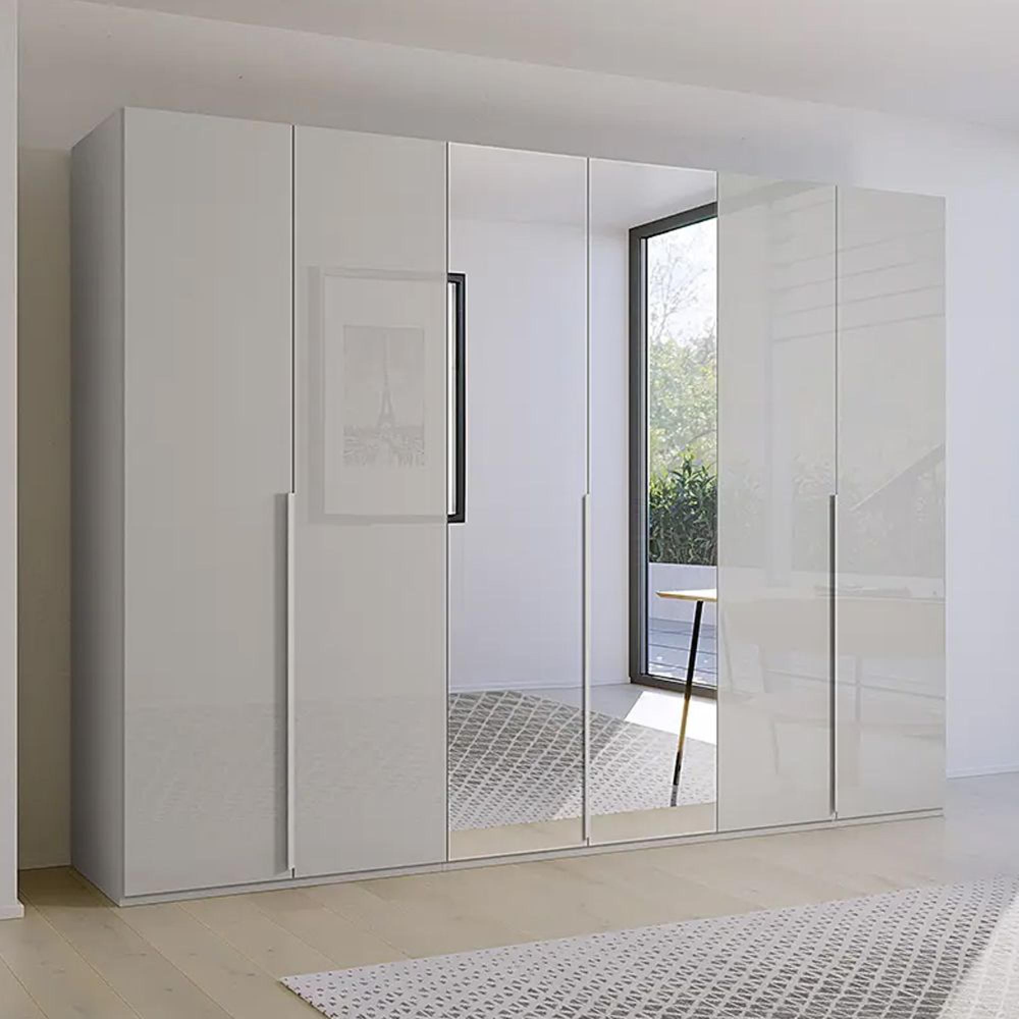 Rauch Purisma 301cm 6 Door Wardrobe with Mirror - Silk Grey Glass