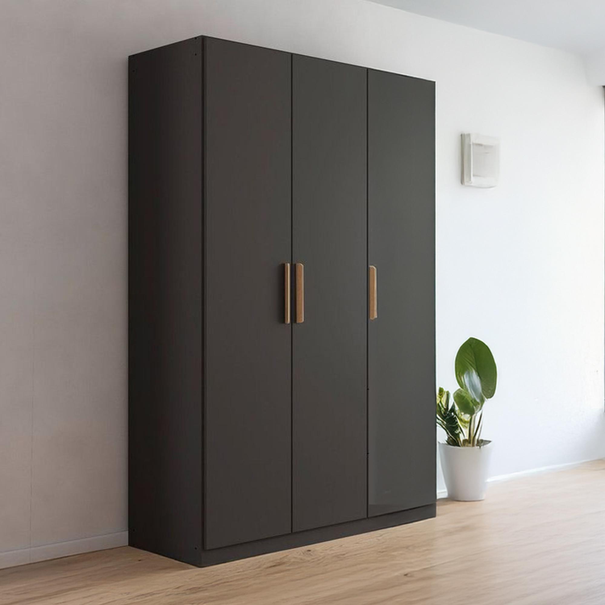 Rauch Skandi 136cm 3 Door Wardrobe - Metallic Dark Grey