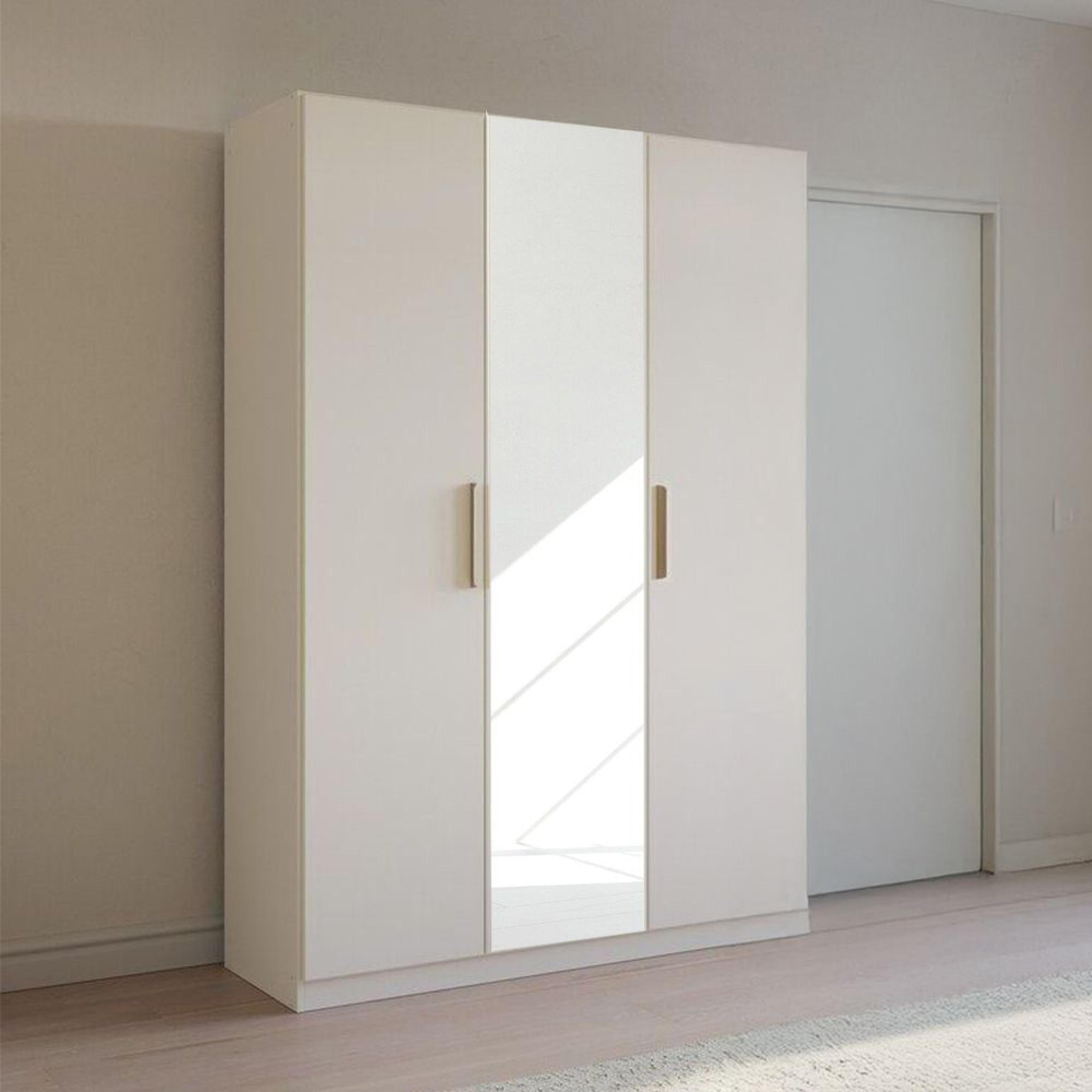 Rauch Skandi 136cm 3 Door Wardrobe with Mirror - Alpine White