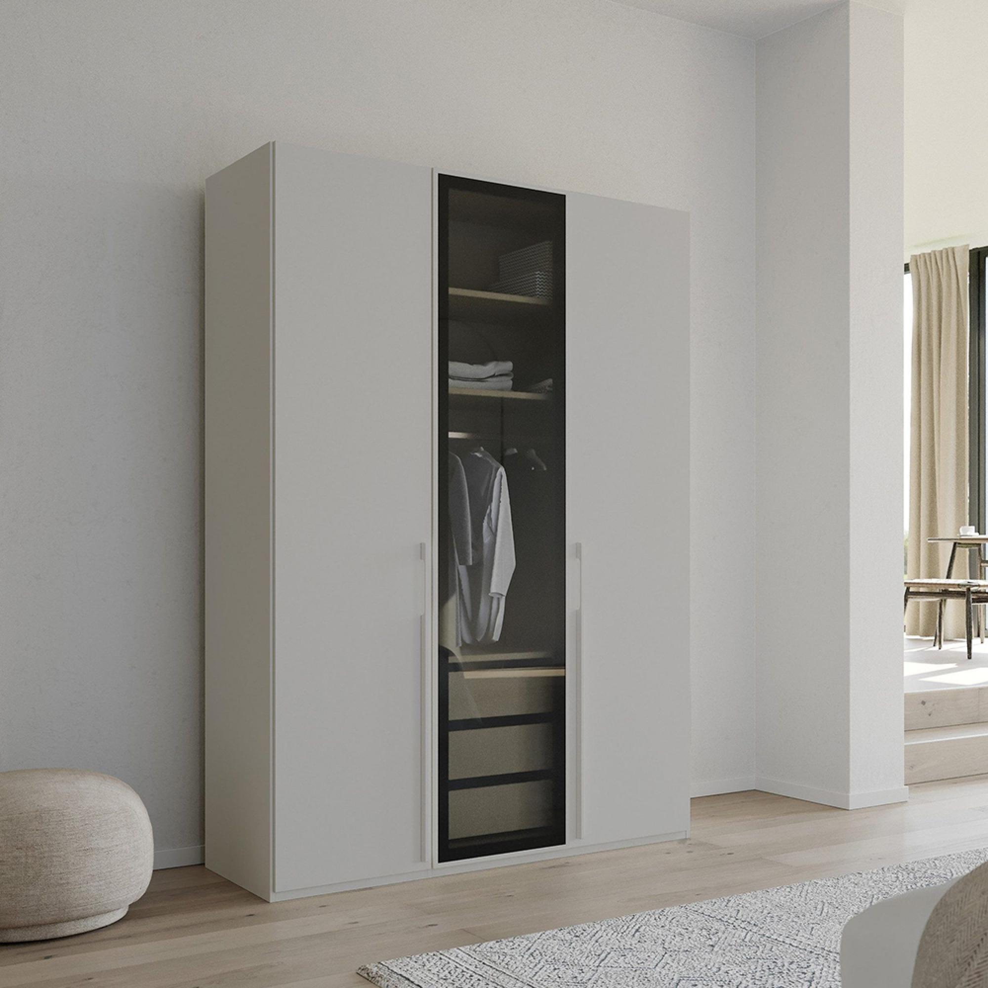 Rauch Skat Shine 151cm 3 Door Wardrobe - Silk Grey
