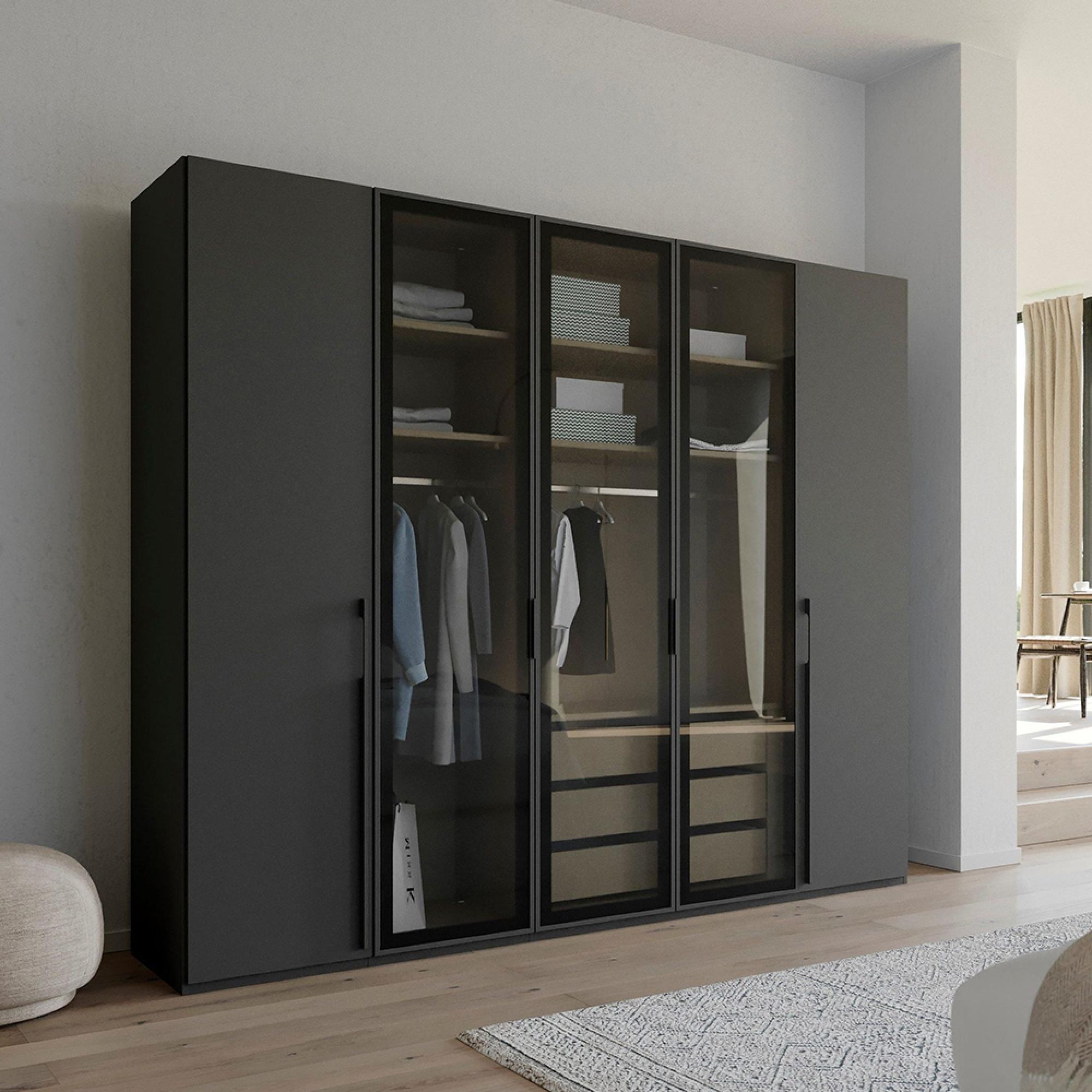Rauch Skat Shine 251cm 5 Door Wardrobe - Graphite