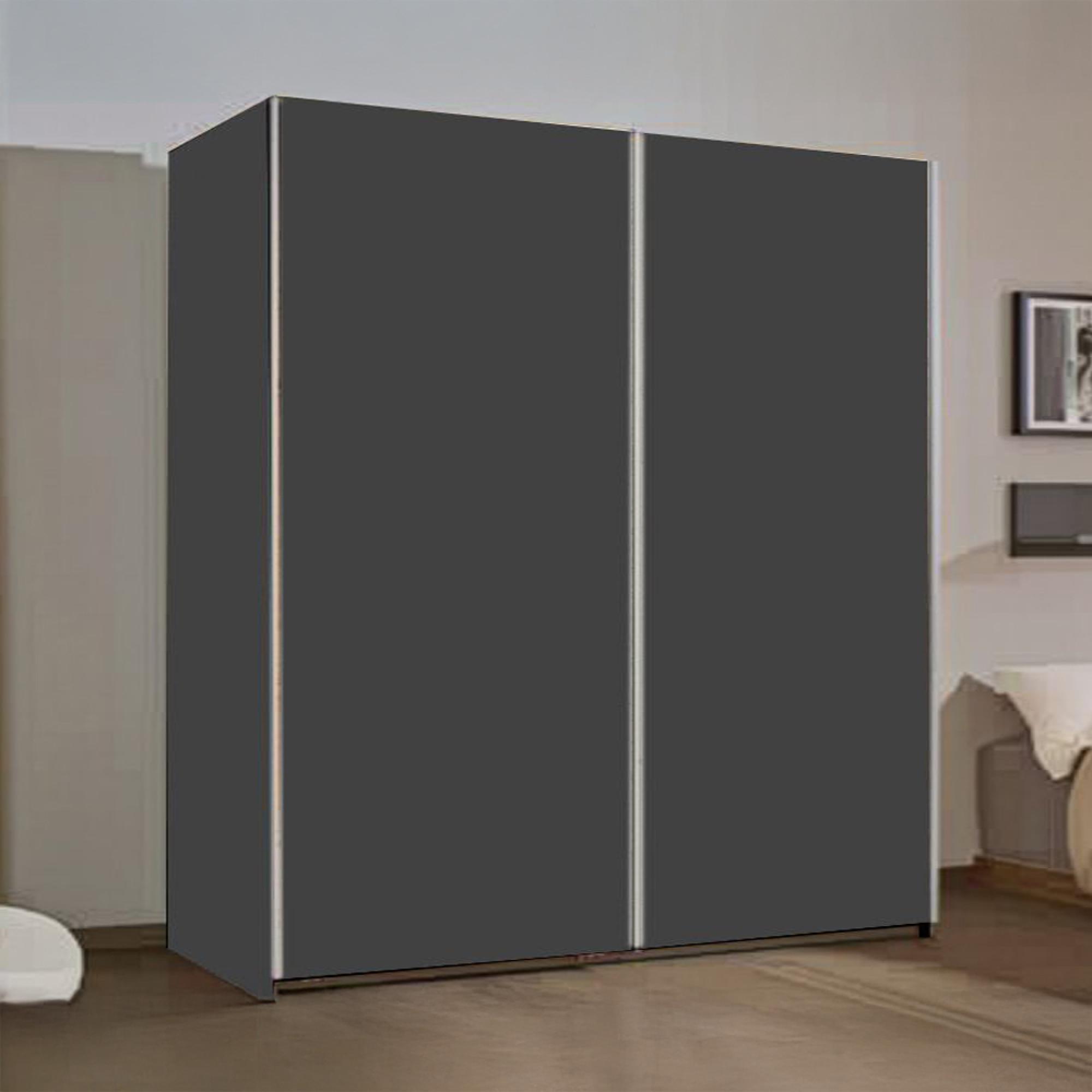 Rauch Slide 175cm 2 Door Sliding Wardrobe - Metallic Dark Grey