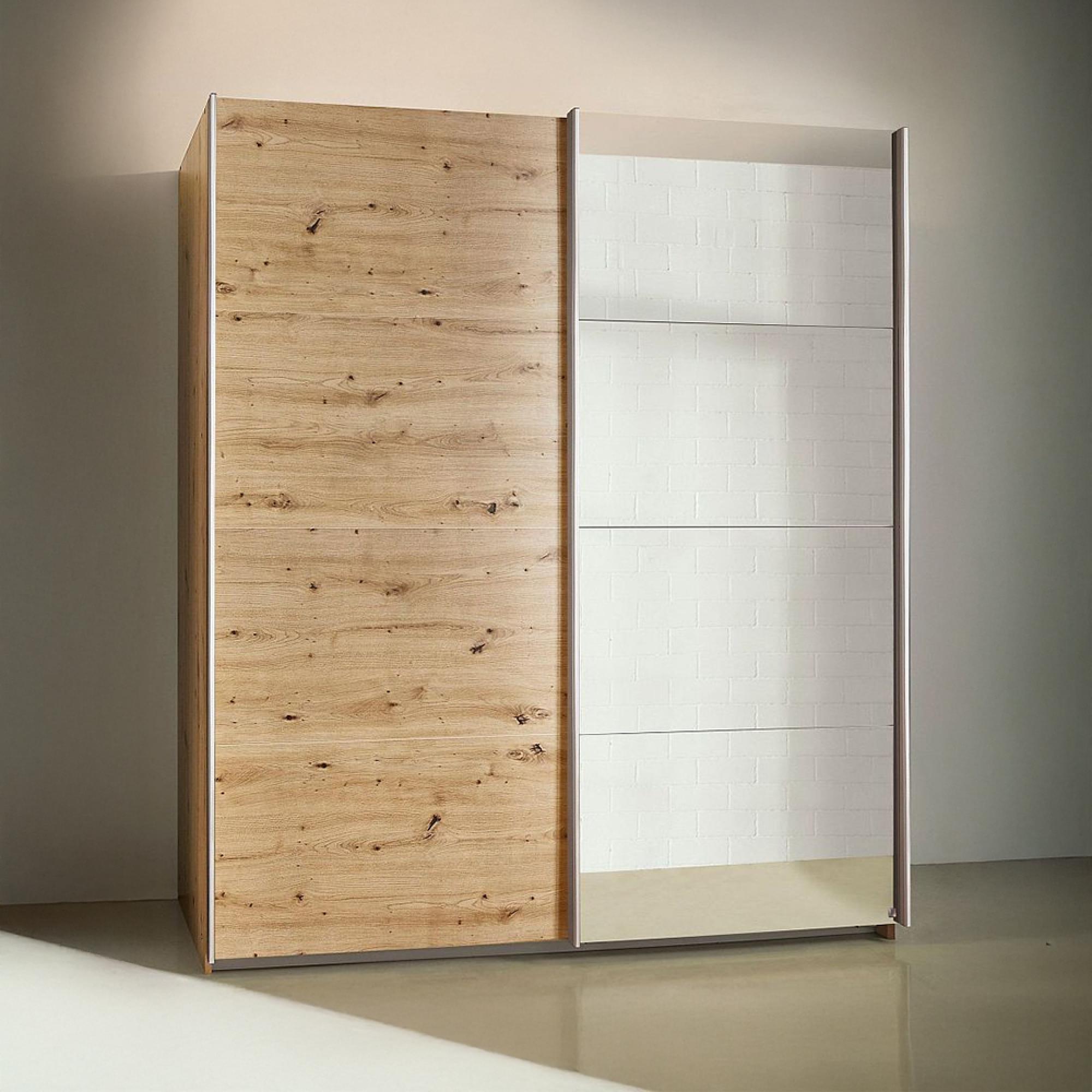 Rauch Subito 181cm 2 Door Sliding Wardrobe with Mirror - Artisan Oak
