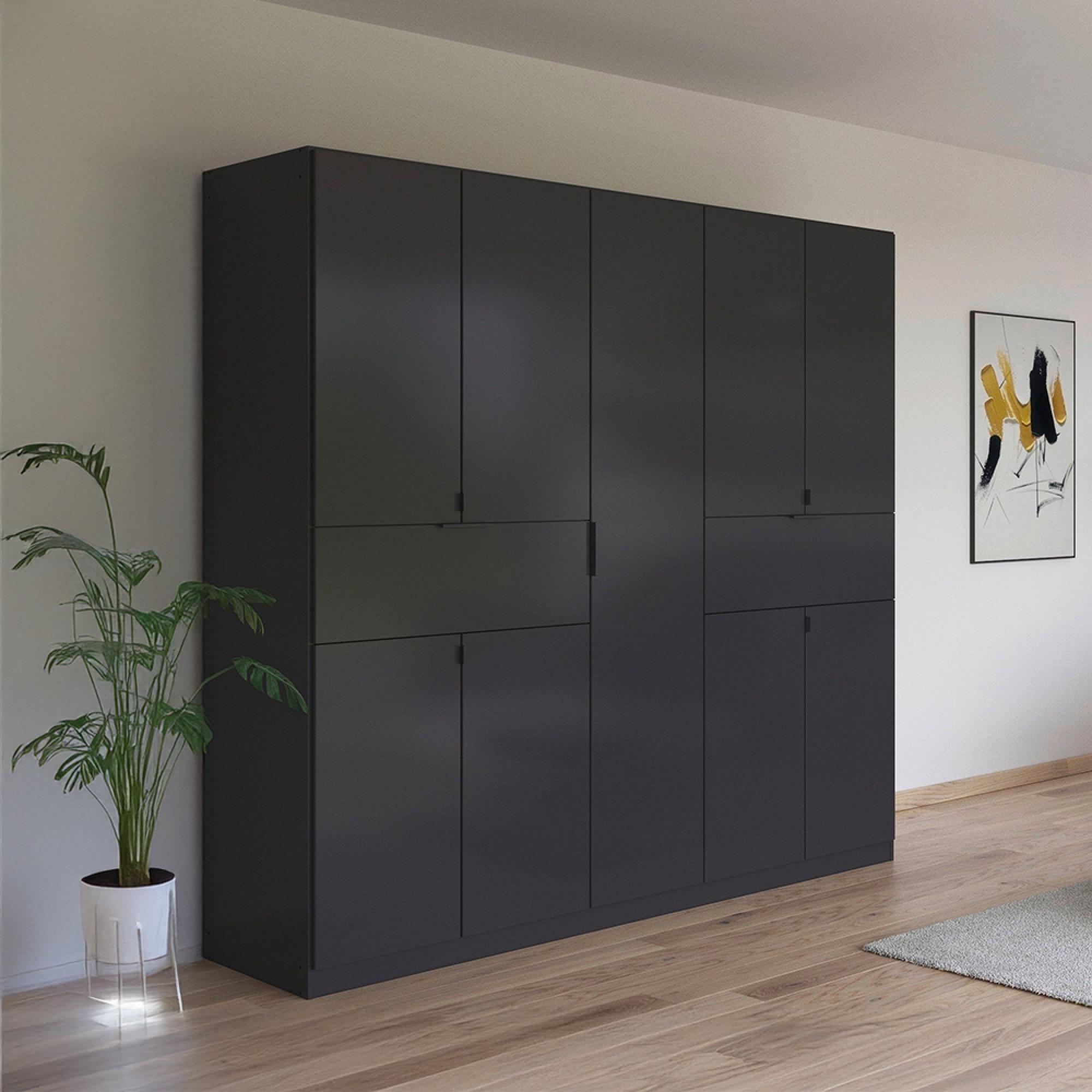 Rauch Ticao 226cm 9 Door Wardrobe - Metallic Dark Grey