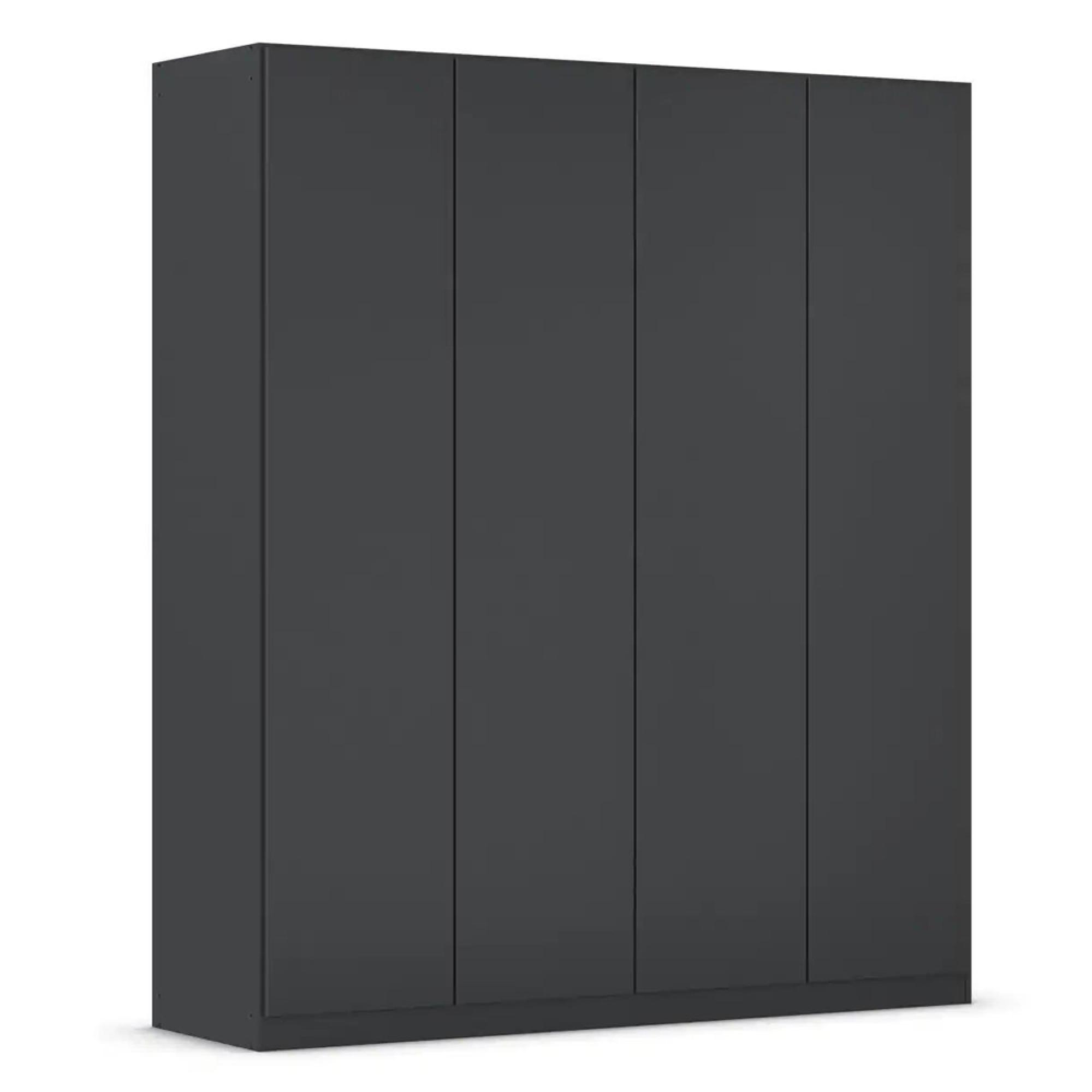 Rauch Wingview Lite 181cm 4 Door Wardrobe - Metallic Dark Grey
