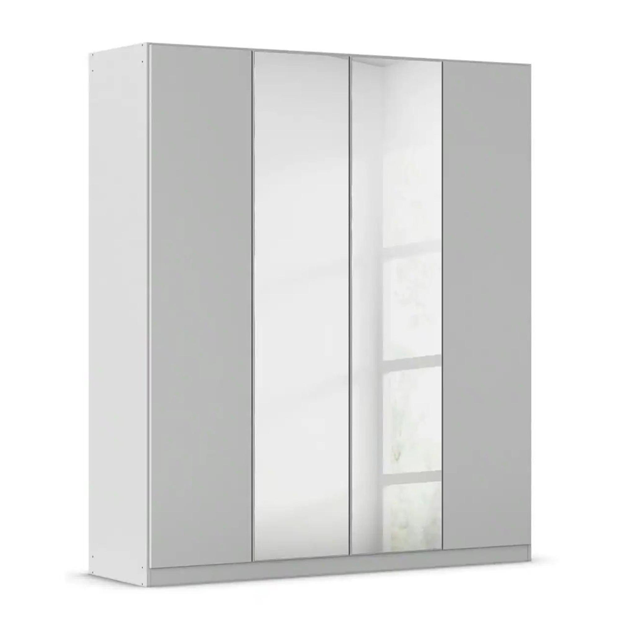 Rauch Wingview Lite 181cm 4 Door Wardrobe with Mirror - Silk Grey