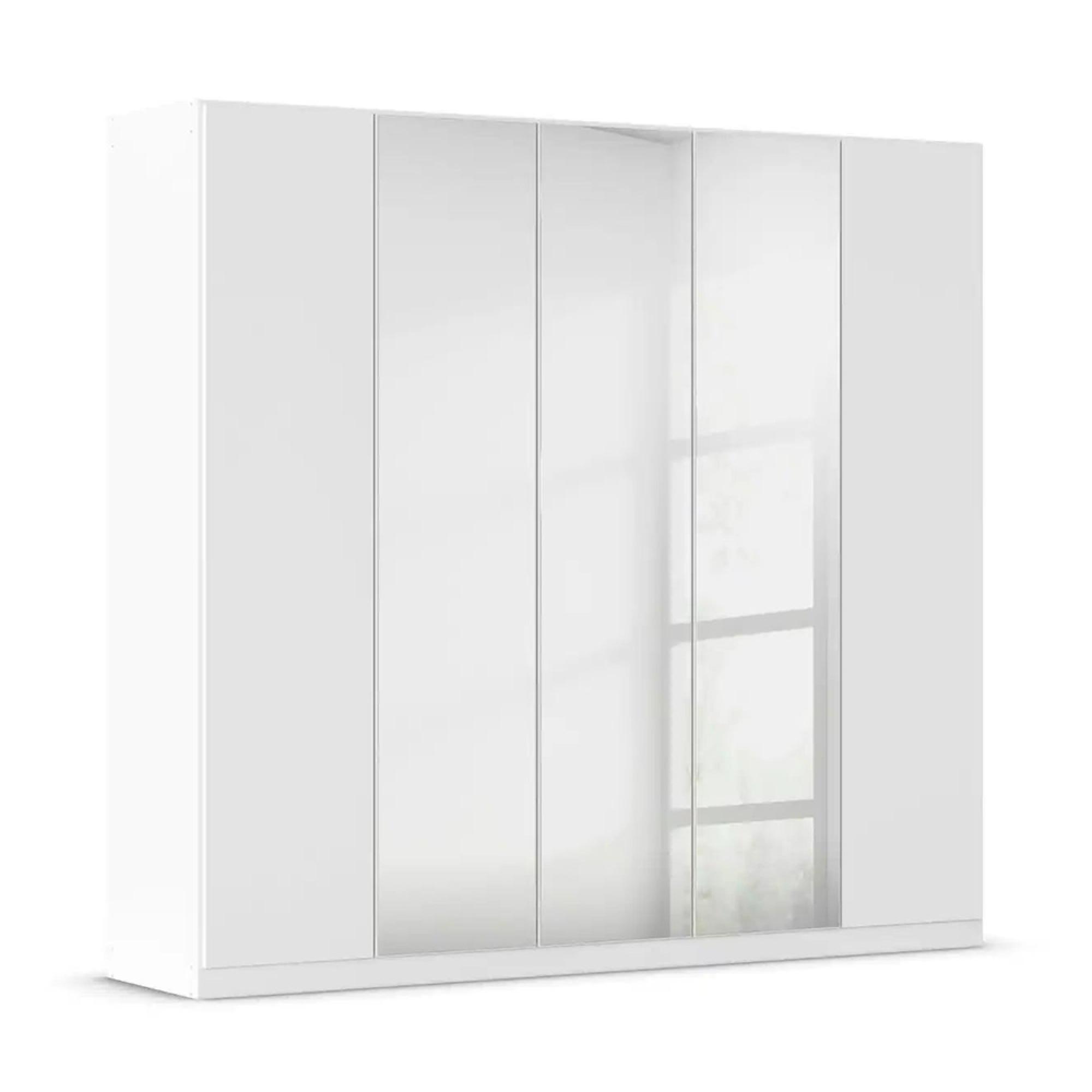 Rauch Wingview Lite 226cm 5 Door Wardrobe with Mirror - Alpine White