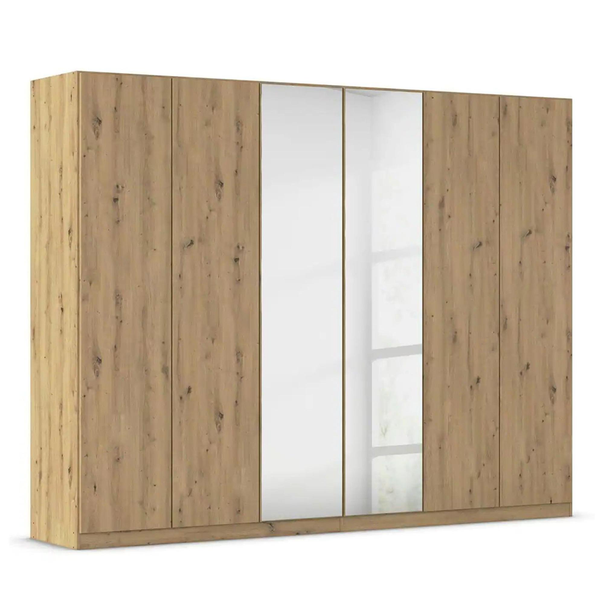 Rauch Wingview Lite 271cm 6 Door Wardrobe with Mirror - Artisan Oak