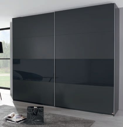 Rauch Xtend 226cm Graphite and Basalt Glass 2 Door Sliding Wardrobe