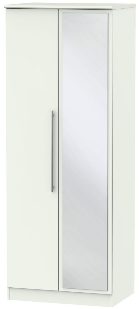 Sherwood Porcelain 2 Door Tall Wardrobe - 1 Mirror