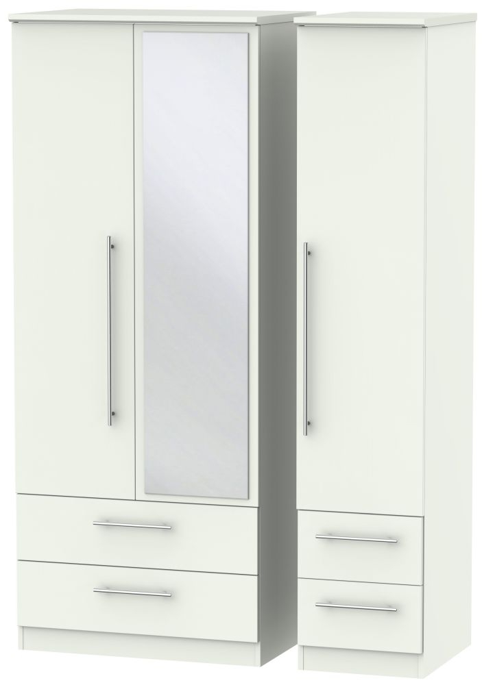 Sherwood Porcelain 3 Door Combi Wardrobe - 1 Mirror
