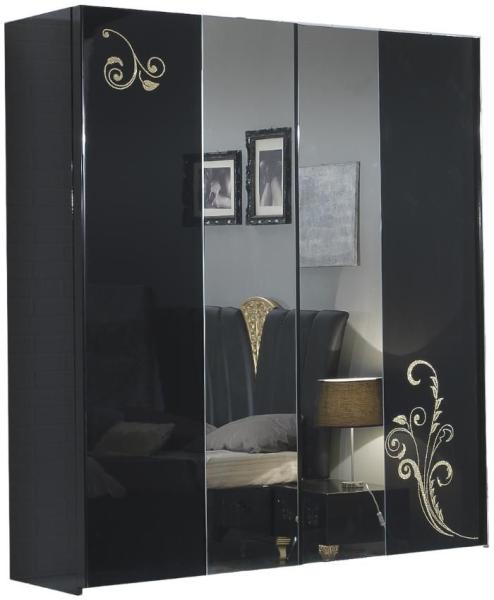 Sofia Black Italian 2 Door Sliding Wardrobe with Mirrors