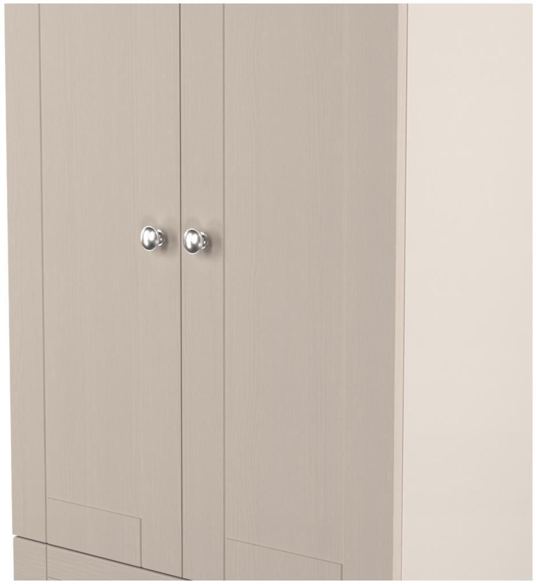 Sussex Wardrobe - 2 Door - 2 Drawer - Double - Cashmere and Oak