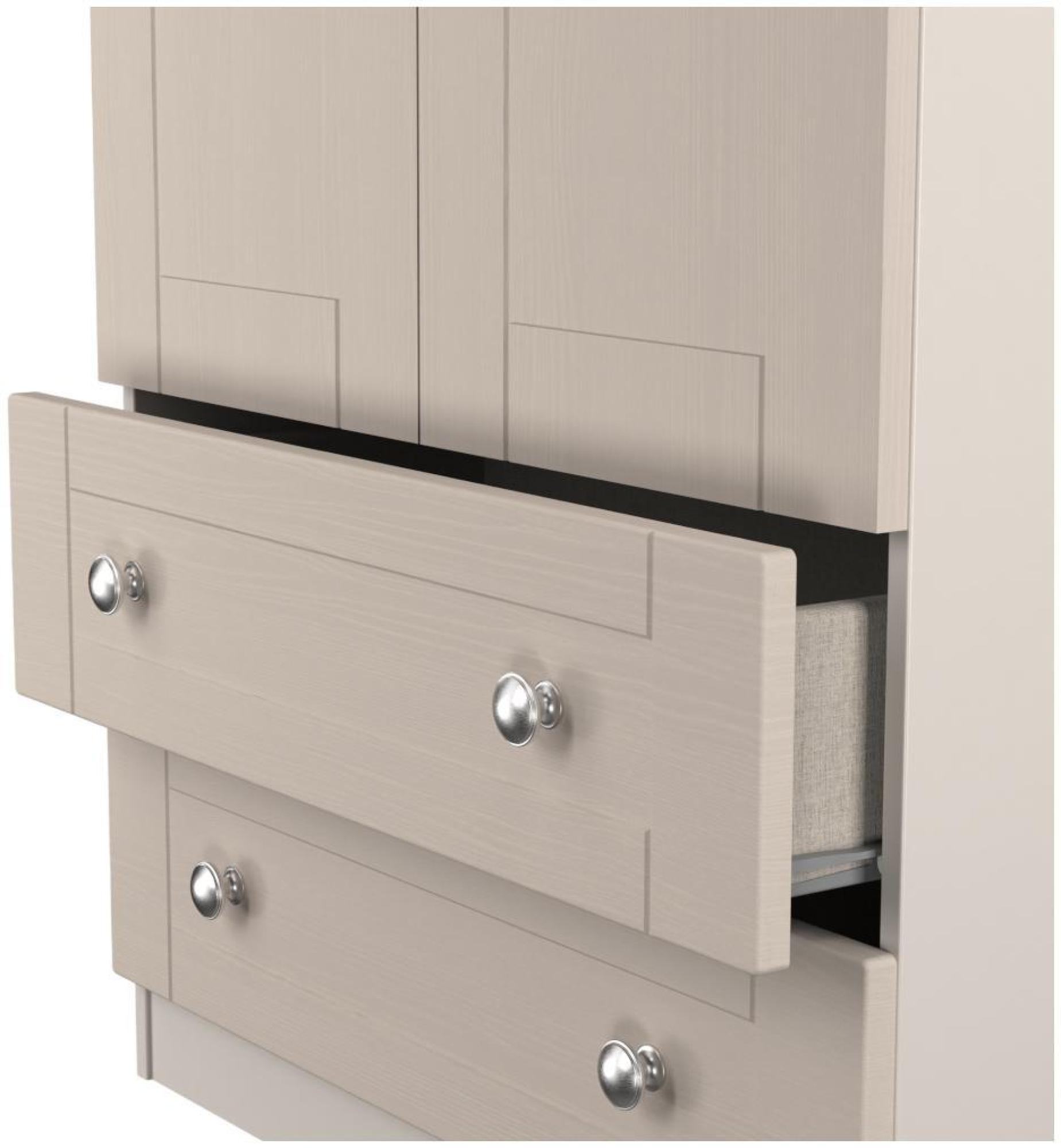 Sussex Wardrobe - 2 Door - 2 Drawer - Double - Cashmere and Oak