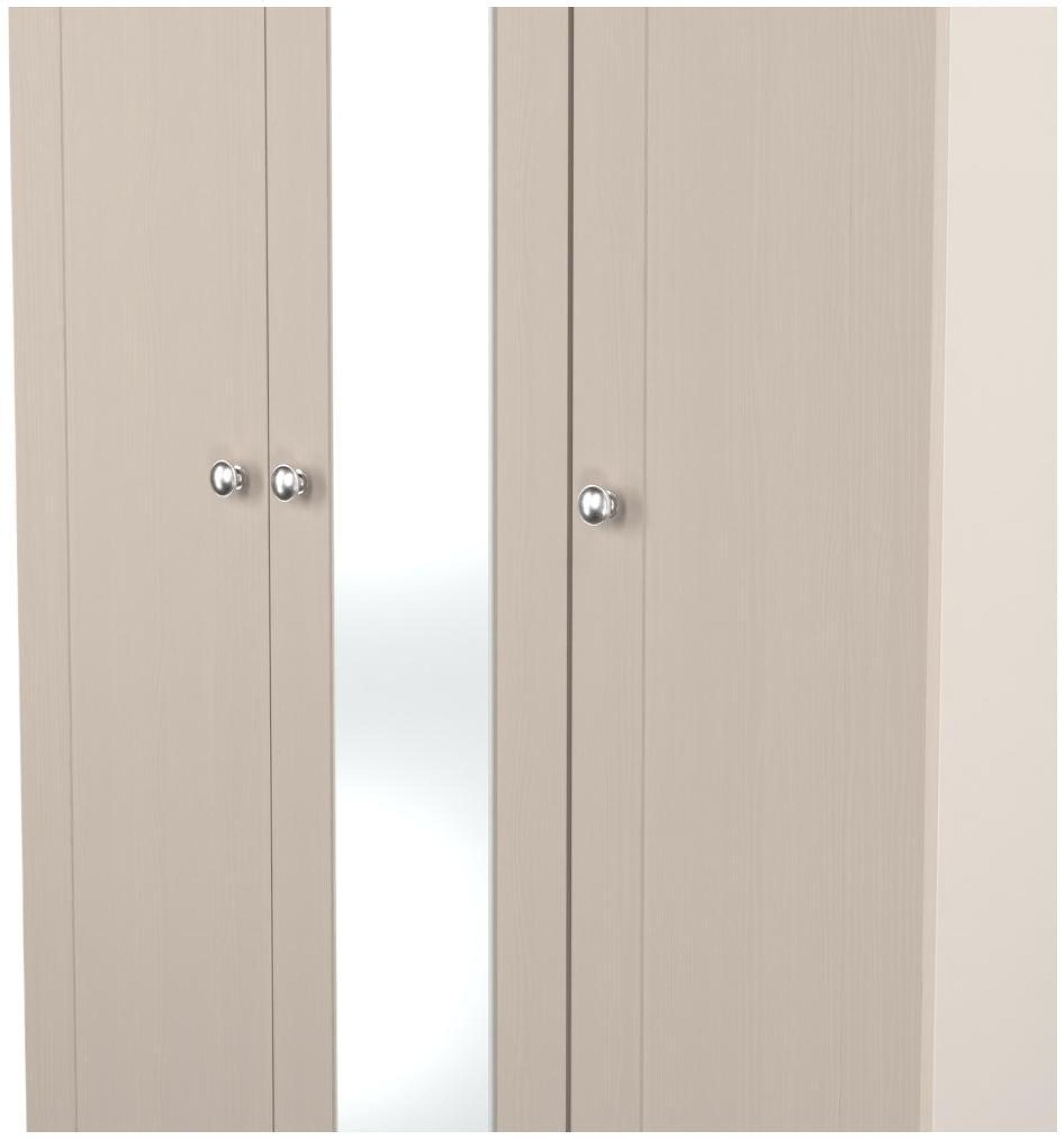 Sussex Wardrobe - 3 Door - 1 Mirror - Tall - Triple - Cashmere and Oak