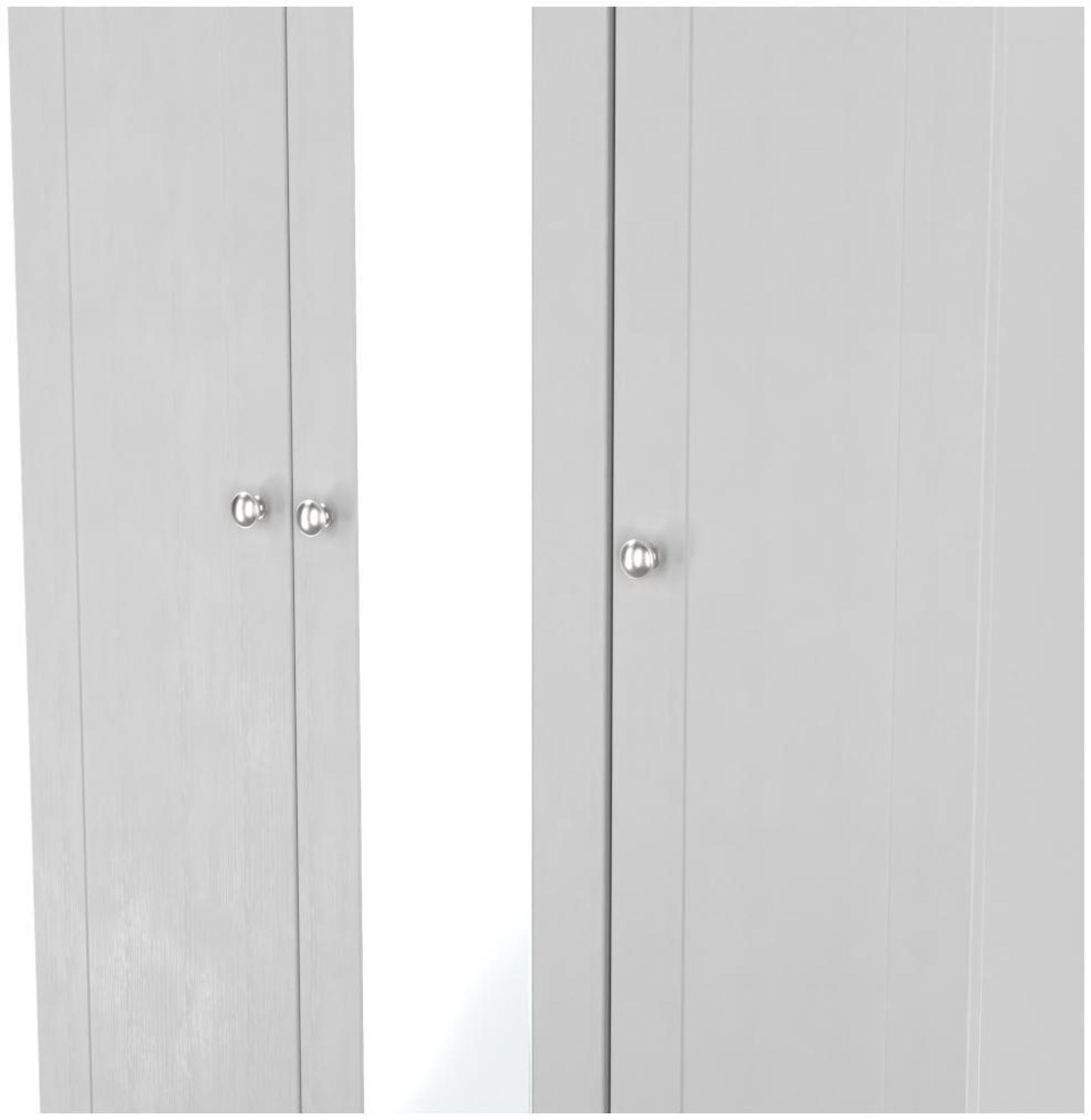 Sussex Wardrobe - 3 Door - 1 Mirror - Tall - Triple - Grey and Oak