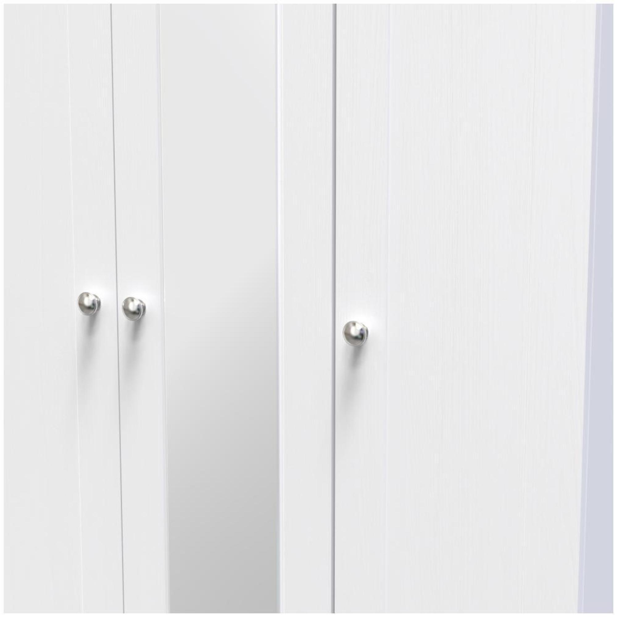 Sussex Wardrobe - 3 Door - Tall - 1 Mirror - Triple - White and Oak