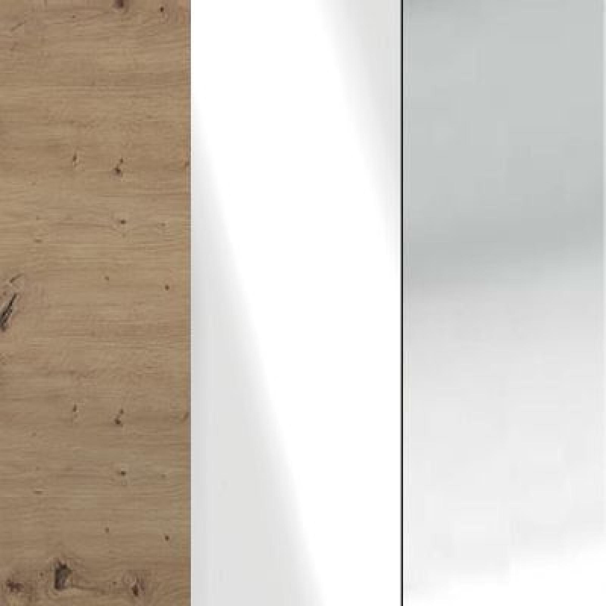 Bianco Oak Carcase with White Glass Front and Slate Handle 955