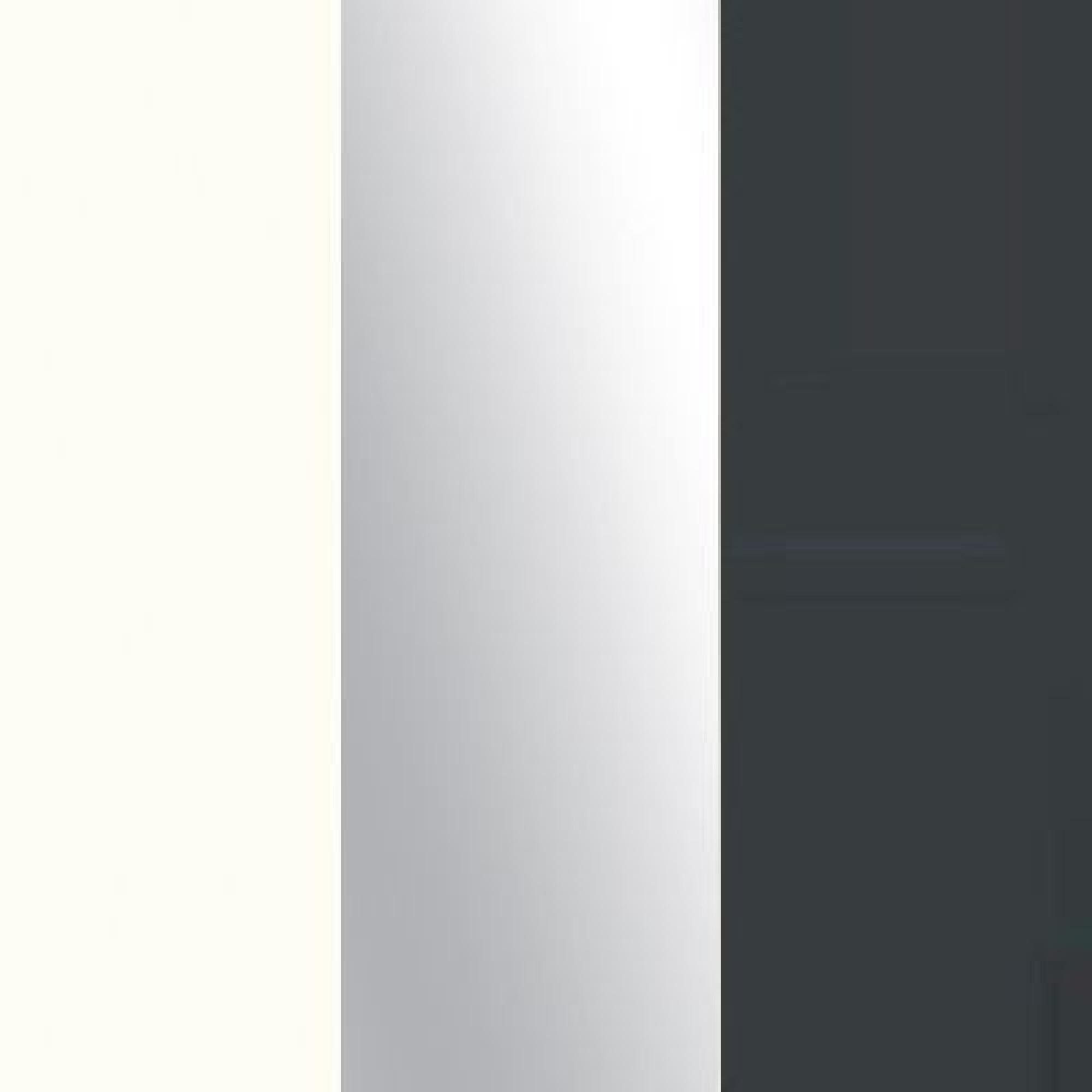 White Carcase with Crystal Mirror Front and Slate Handle 954