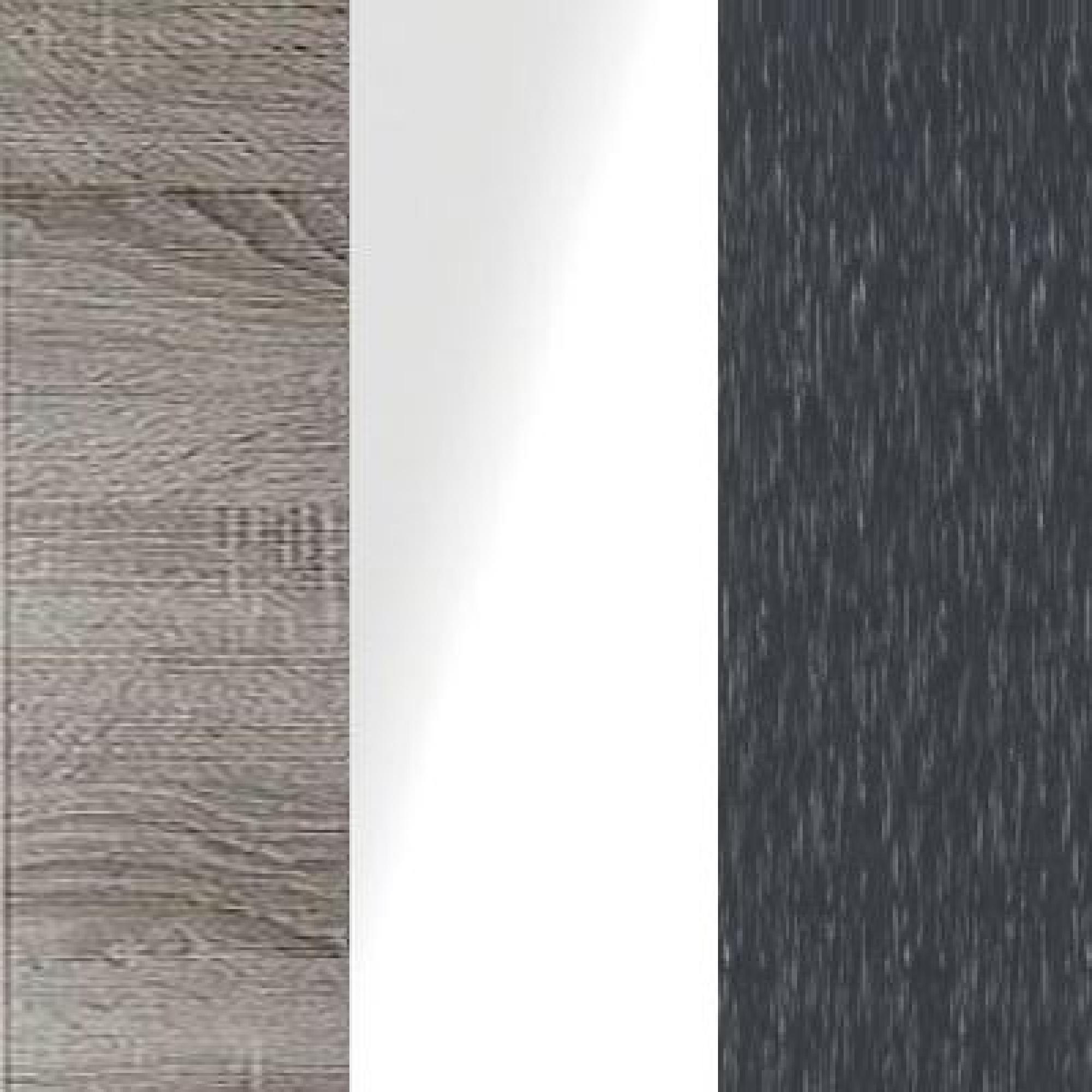 Dark Rustic Oak Carcase Color and White Glass Front with Slate Trims 572