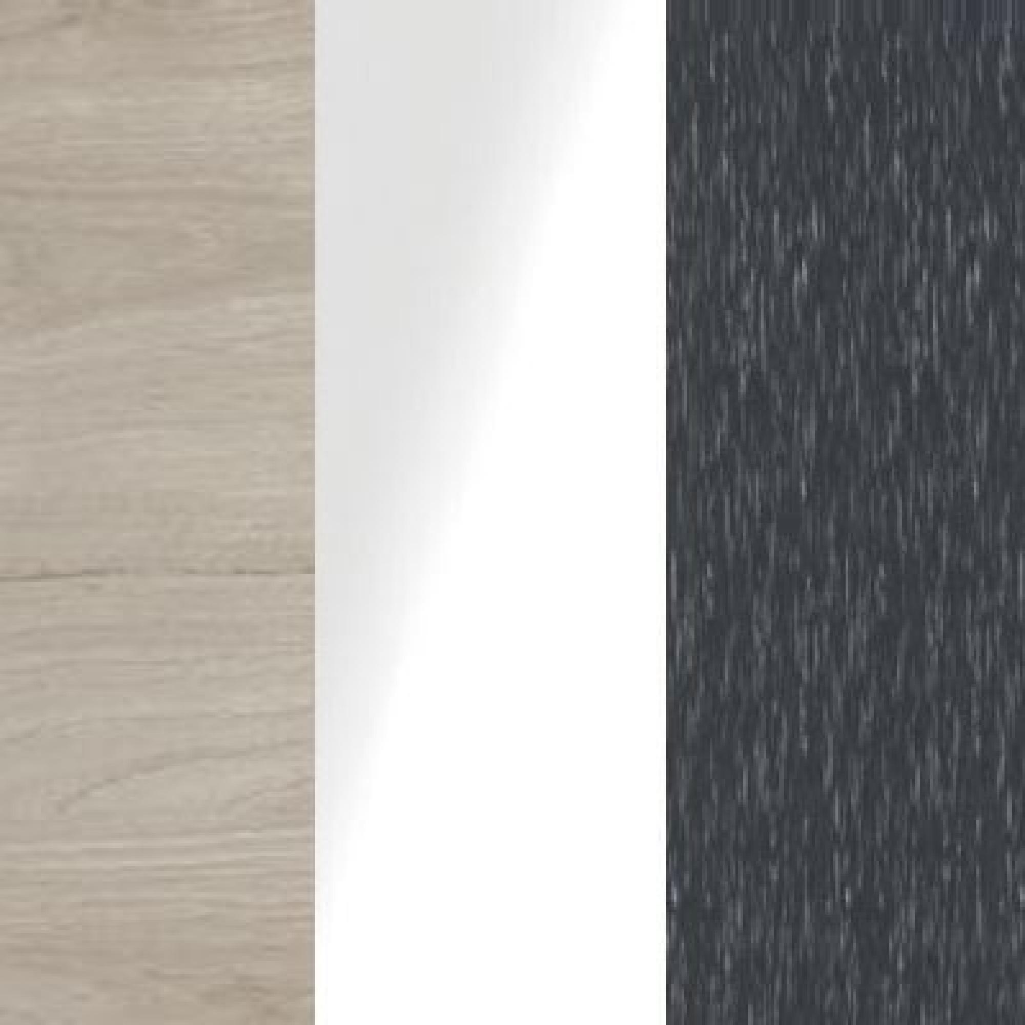 Holm Oak Carcase Color and White Glass Front with Slate Trims 577