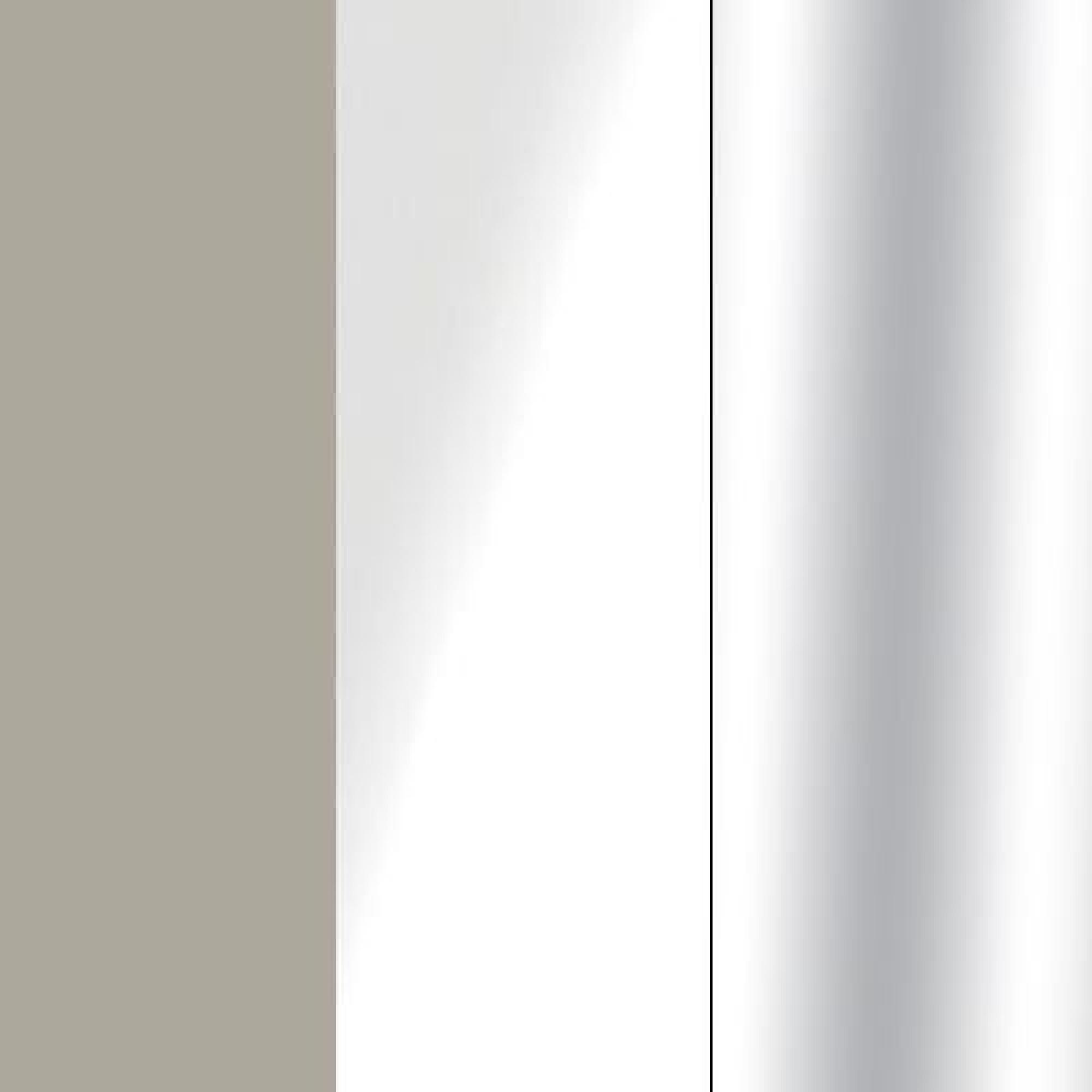 Pebble Grey Carcase Color and Front with White Glass and Chrome Trims 509