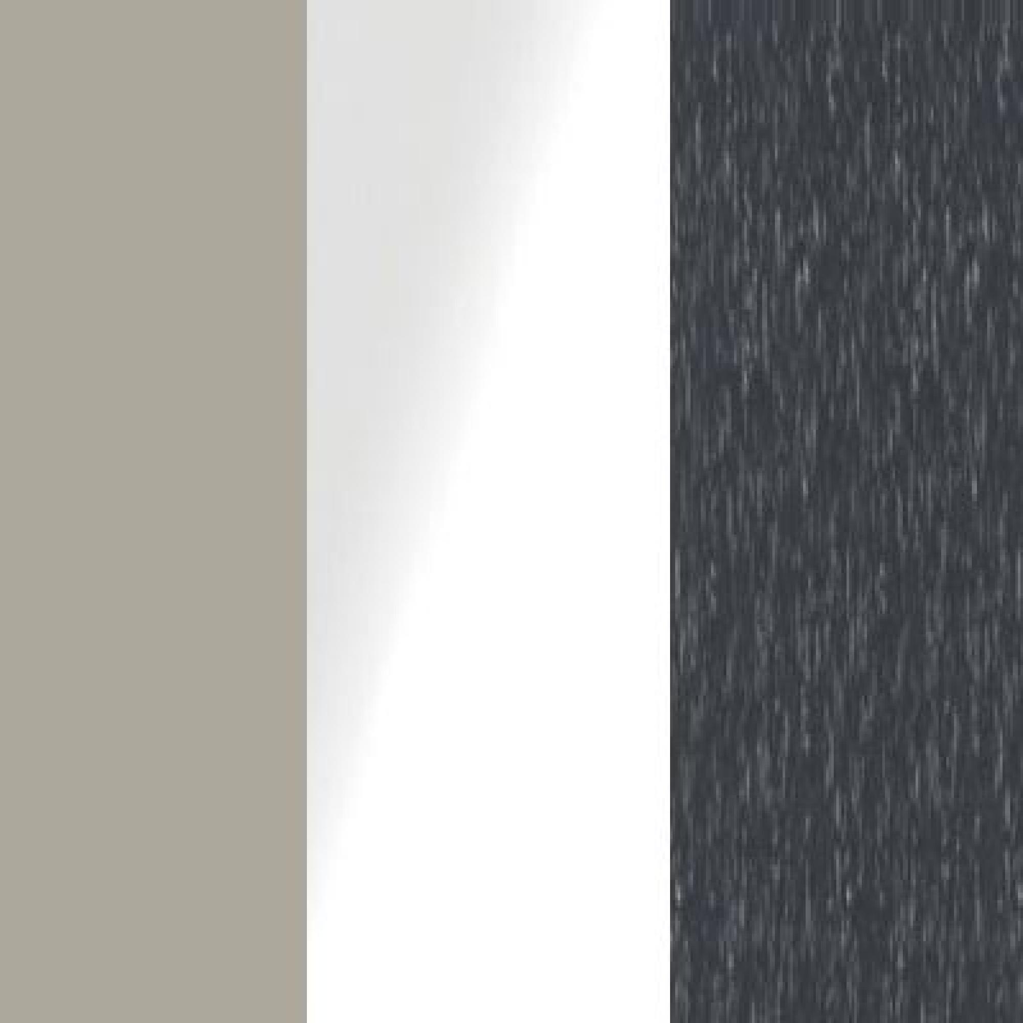 Pebble Grey Carcase Color and White Glass Front with Slate Trims 578