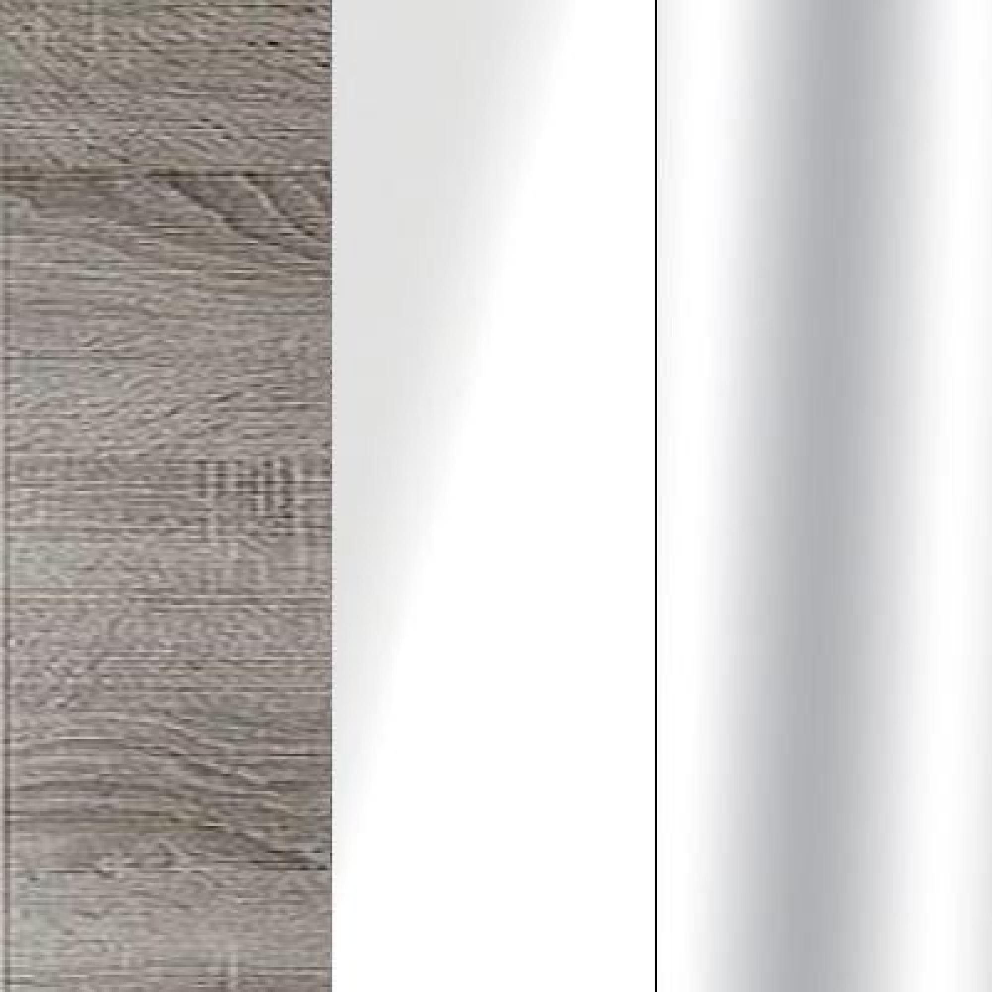 Dark Rustic Oak Carcase Color and Front with White Glass and Chrome Trims 530