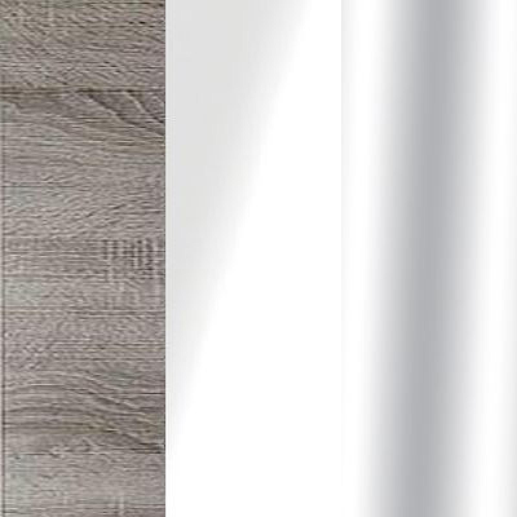 Dark Rustic Oak Carcase Color with White Glass Front and Chrome Trims 530