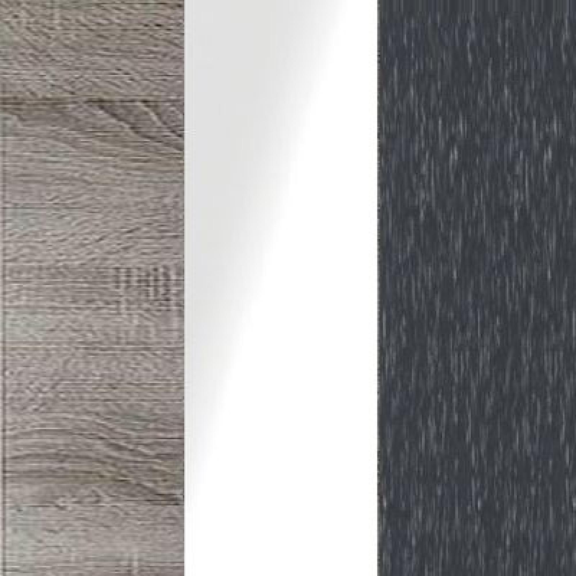 Dark Rustic Oak Carcase Color with White Glass Front and Slate Trims 572