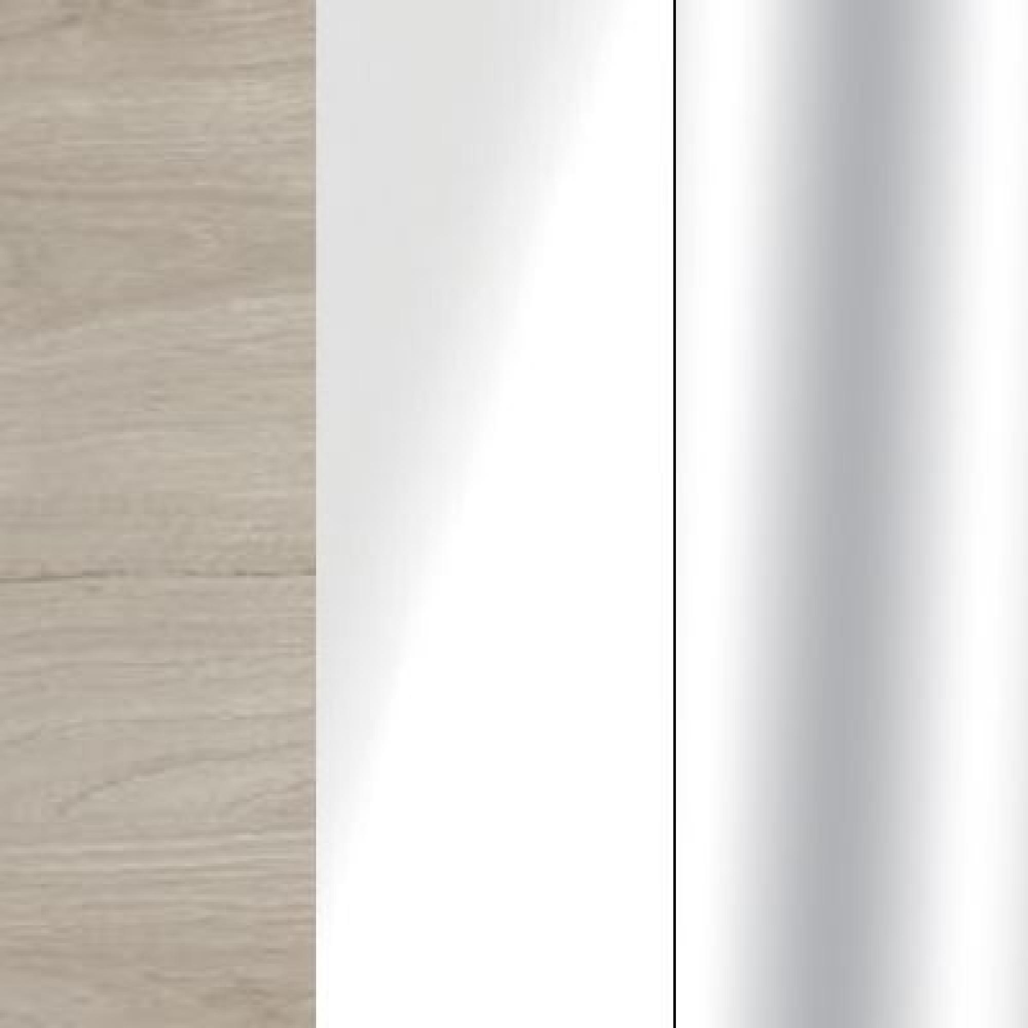 Holm Oak Carcase Color with White Glass Front and Chrome Trims 531