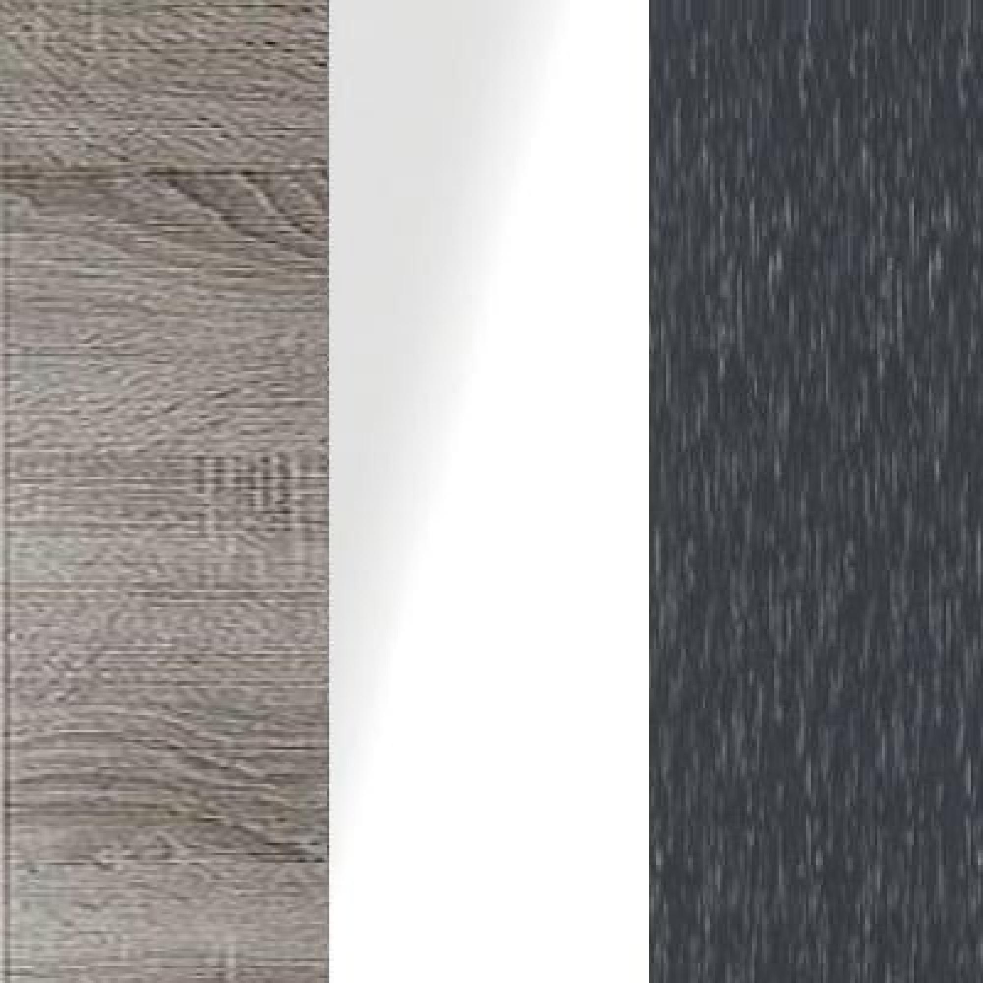 Dark Rustic Oak Carcase Color and Front with White Glass and Slate Trims 572