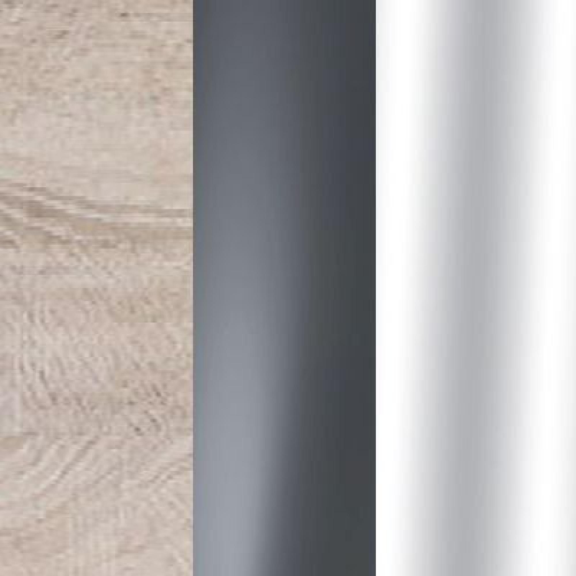 Rustic Oak Carcase Color and Front with Graphite Glass and Chrome Trims 526