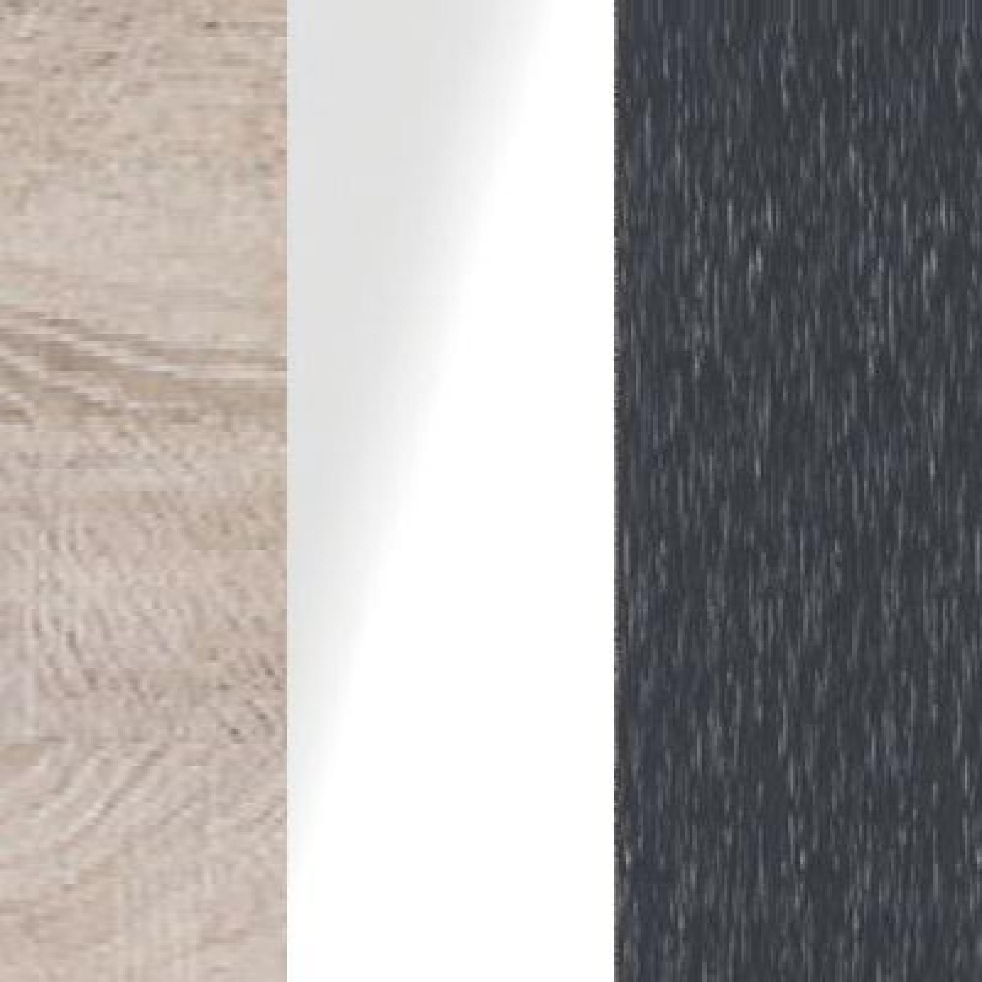 Rustic Oak Carcase Color with White Glass Front and Slate Trims 559