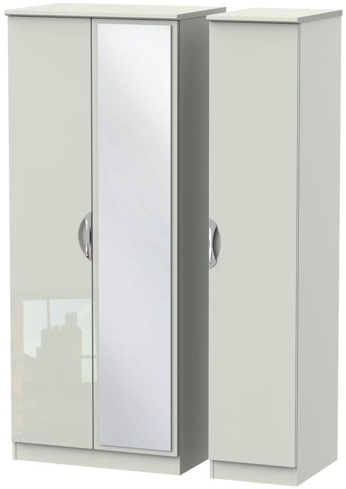 Camden 3 Door Mirror Wardrobe - High Gloss Kaschmir