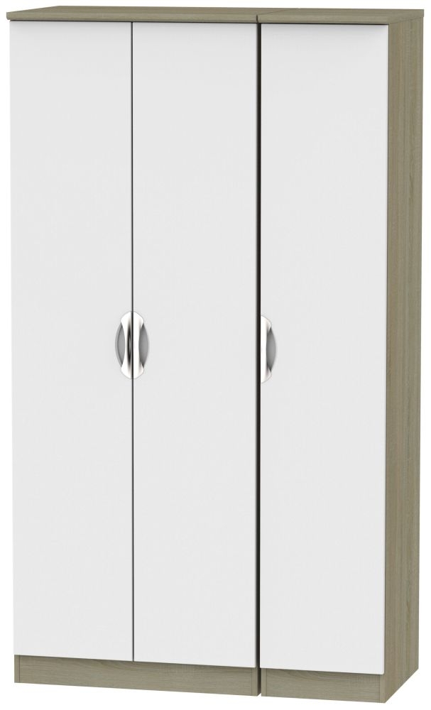 Camden 3 Door Tall Wardrobe - Grey and Darkolino