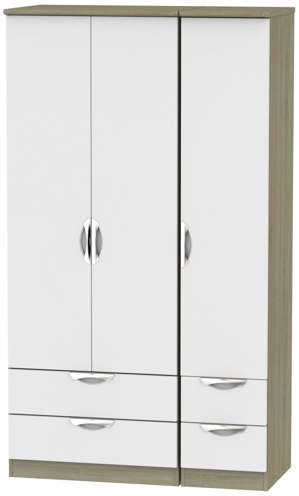 Camden 3 Door 4 Drawer Tall Wardrobe - Grey and Darkolino