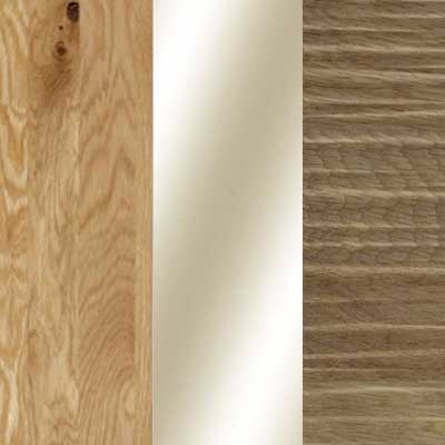 Semi Solid Oak Carcase with Parsol Bronze Mirror Front and Natural Wave Structure Cross Trim 203