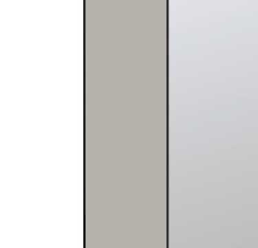 Alpine White Carcase with High Polish Soft Grey Front and Mirror Application A082C