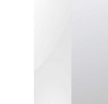 Alpine White Carcase with Glass White and Mirror Application Front AS00K